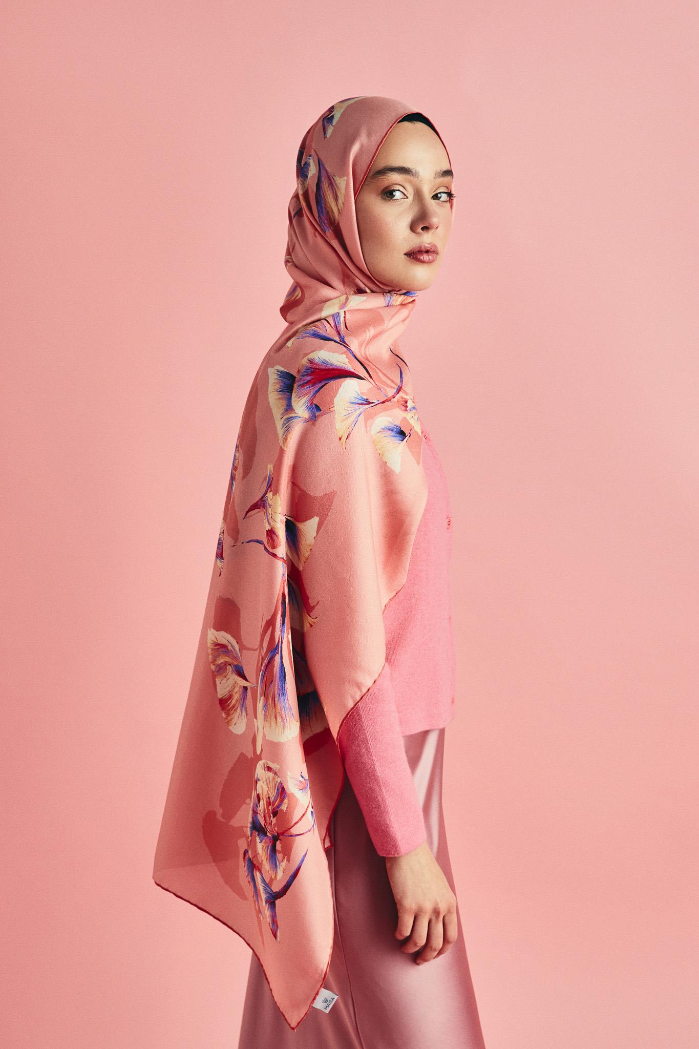 MİSK PAMUK İPEK ŞAL 70*190 CM - PEMBE