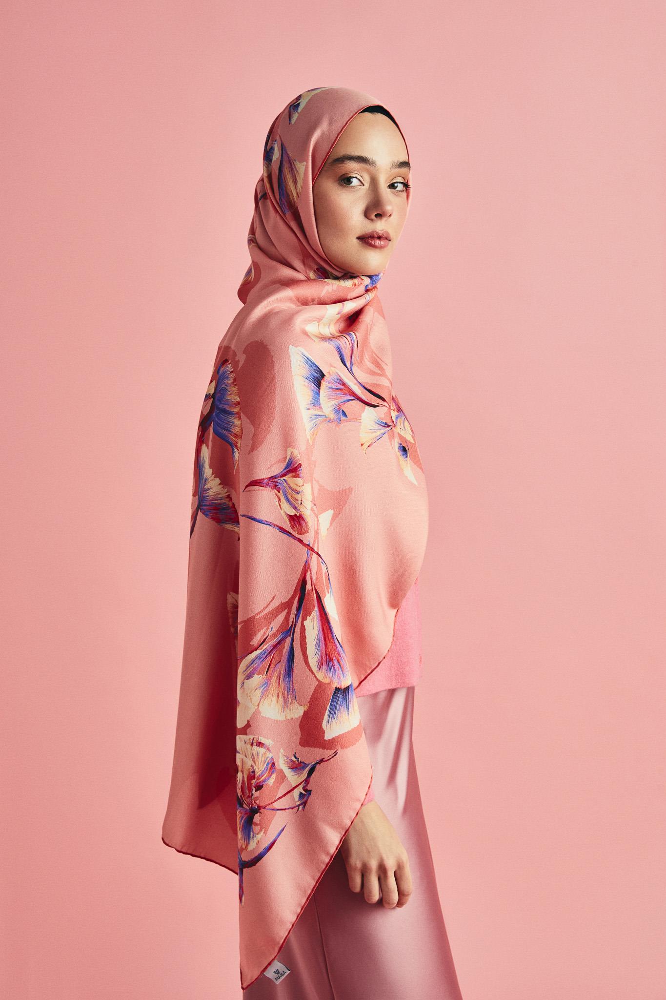 MİSK PAMUK İPEK ŞAL 70*190 CM - PEMBE