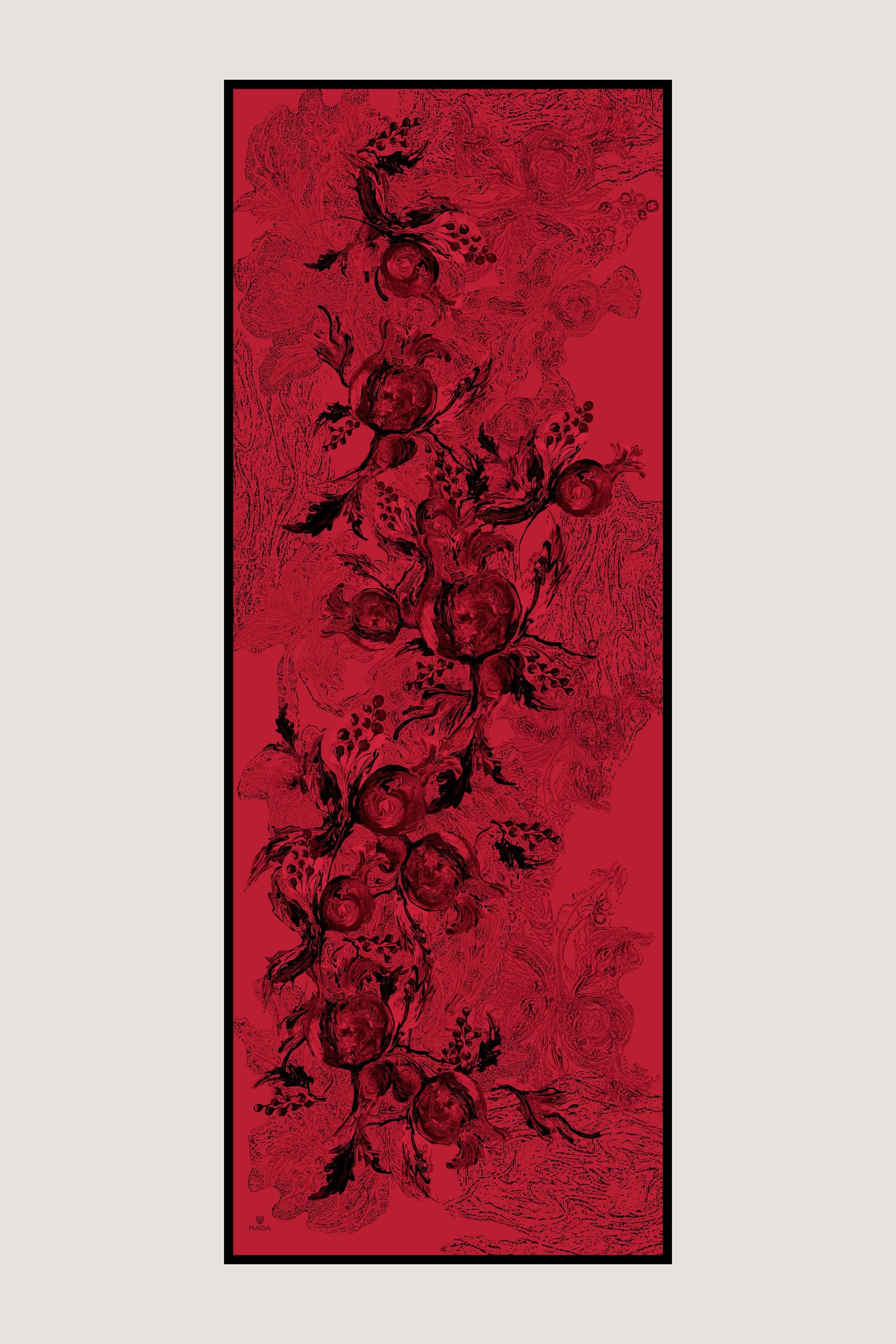 NARDEN MULBERRY İPEK ŞAL 70*190 CM - KIRMIZI