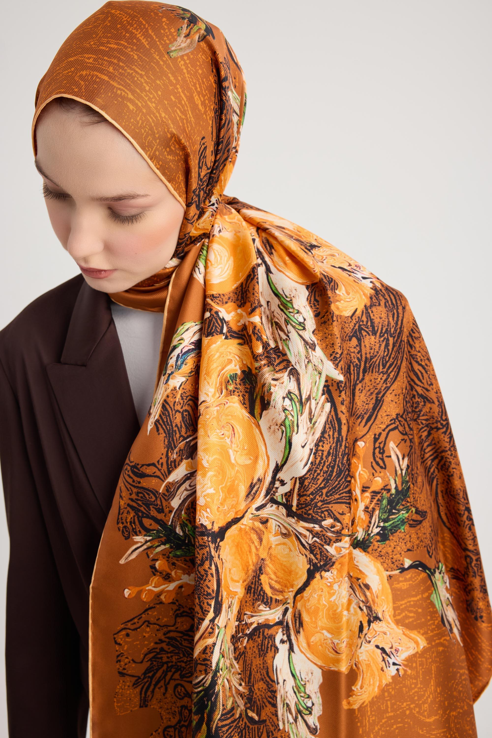 NARDEN MULBERRY İPEK ŞAL 70*190 CM - TABA