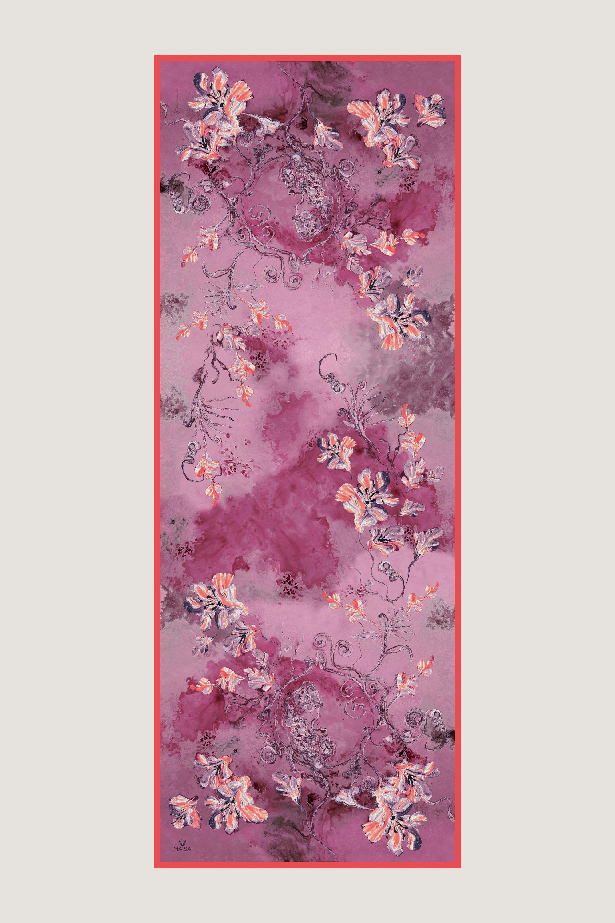 NARİN KREP İPEK ŞAL 70*190 CM - PEMBE