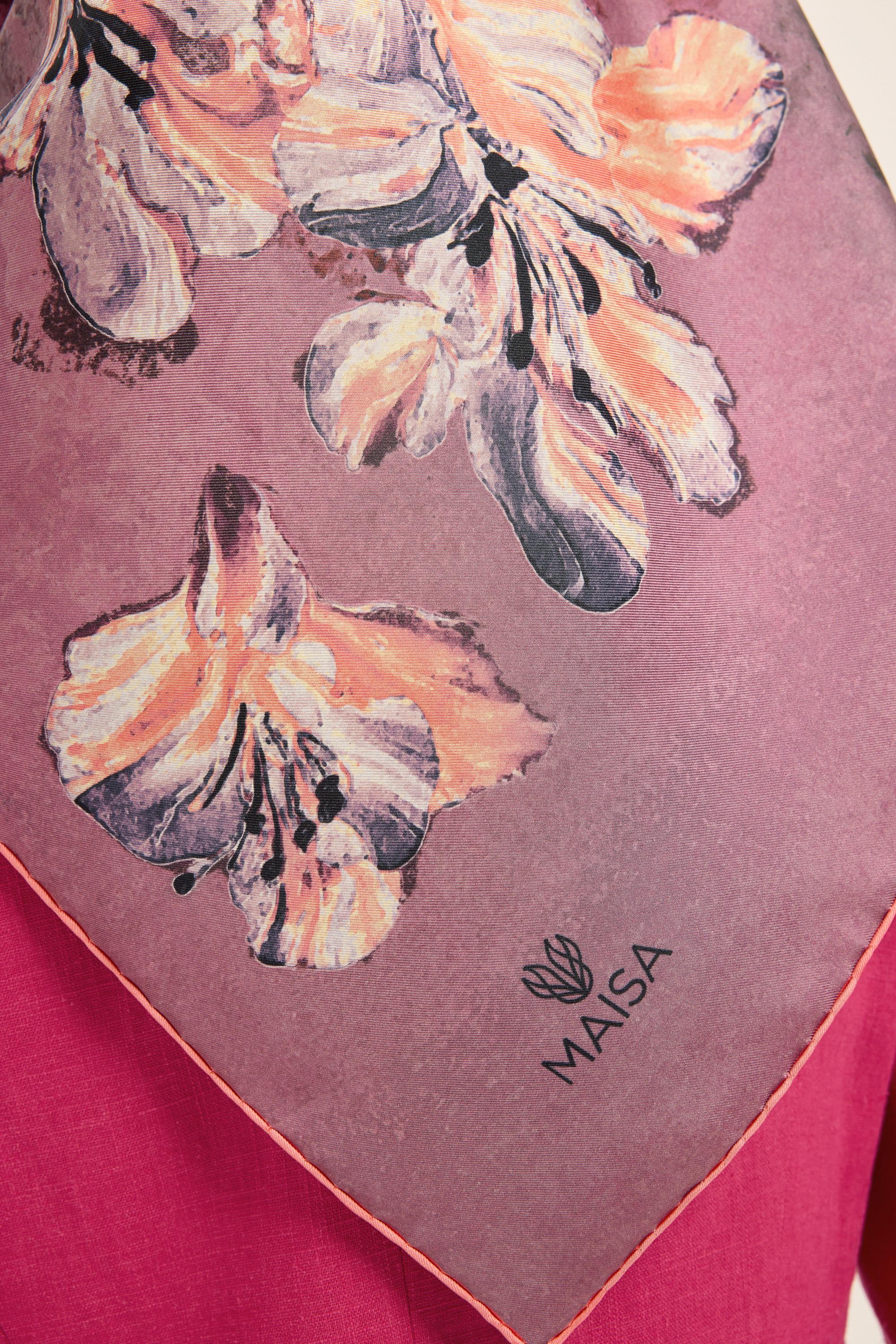 NARİN TİVİL İPEK EŞARP 90*90 CM - PEMBE