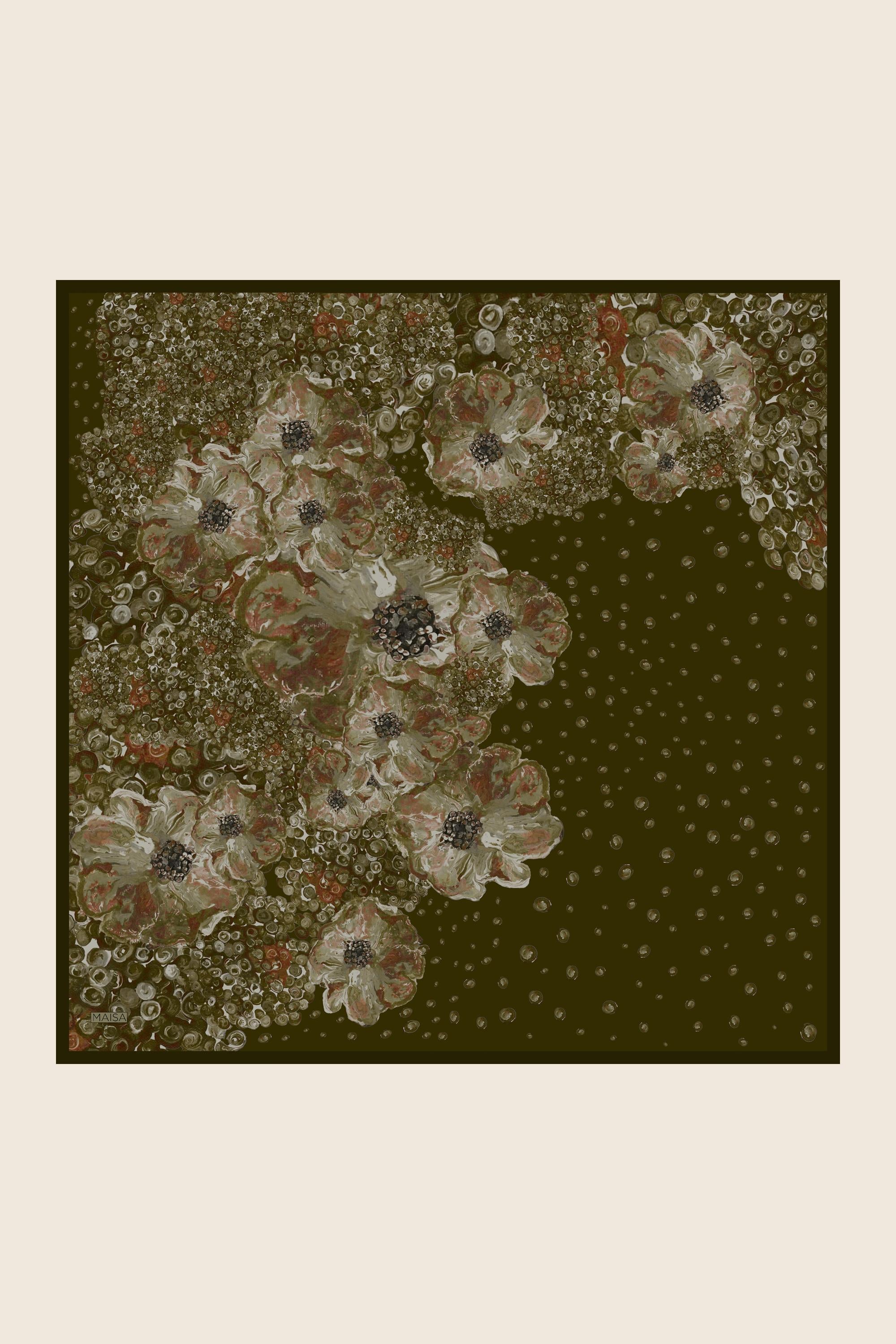 NARLA MULBERRY İPEK EŞARP 90*90 CM - HAKİ