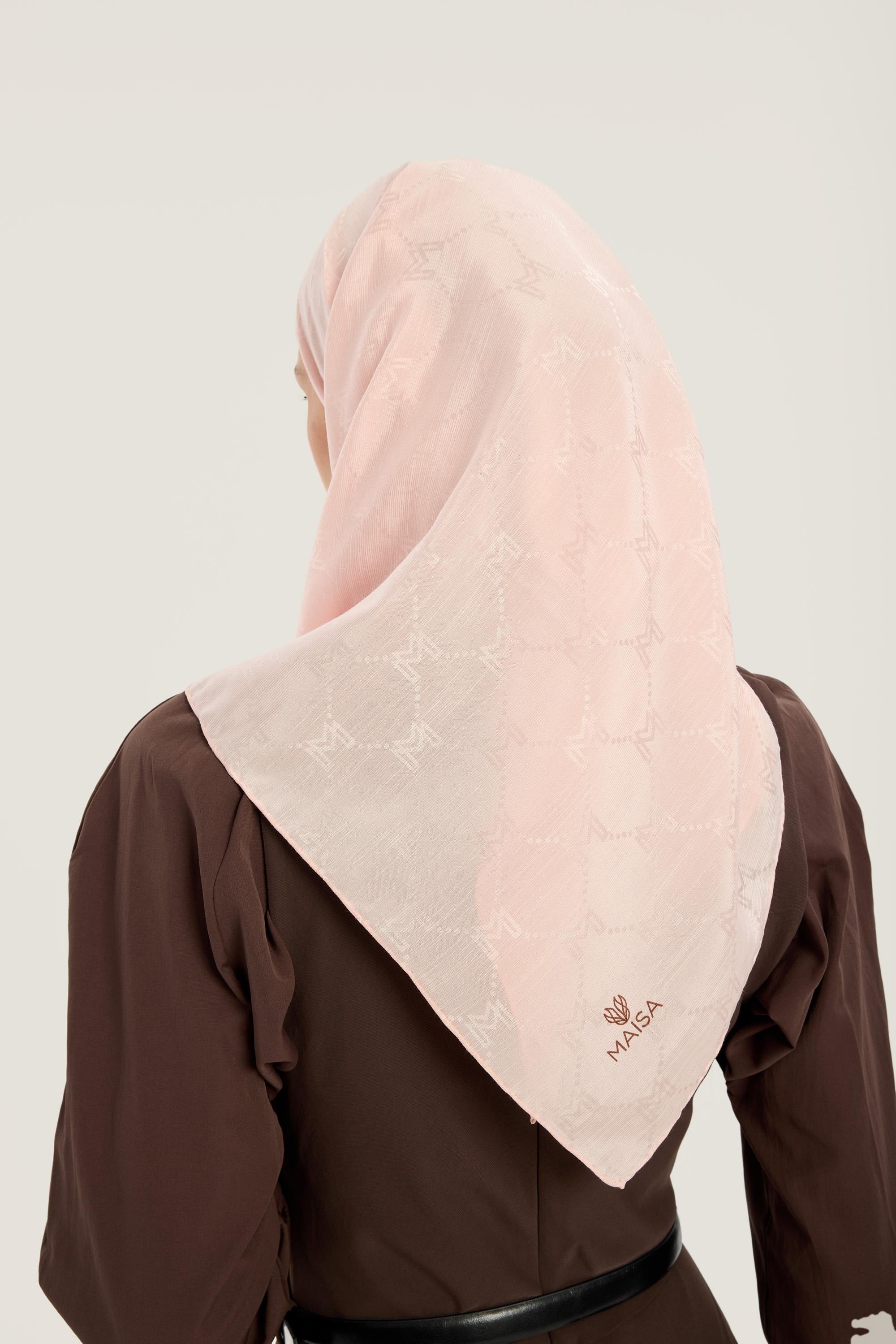 NEDA PAMUK İPEK EŞARP 90*90 CM - PUDRA PEMBE