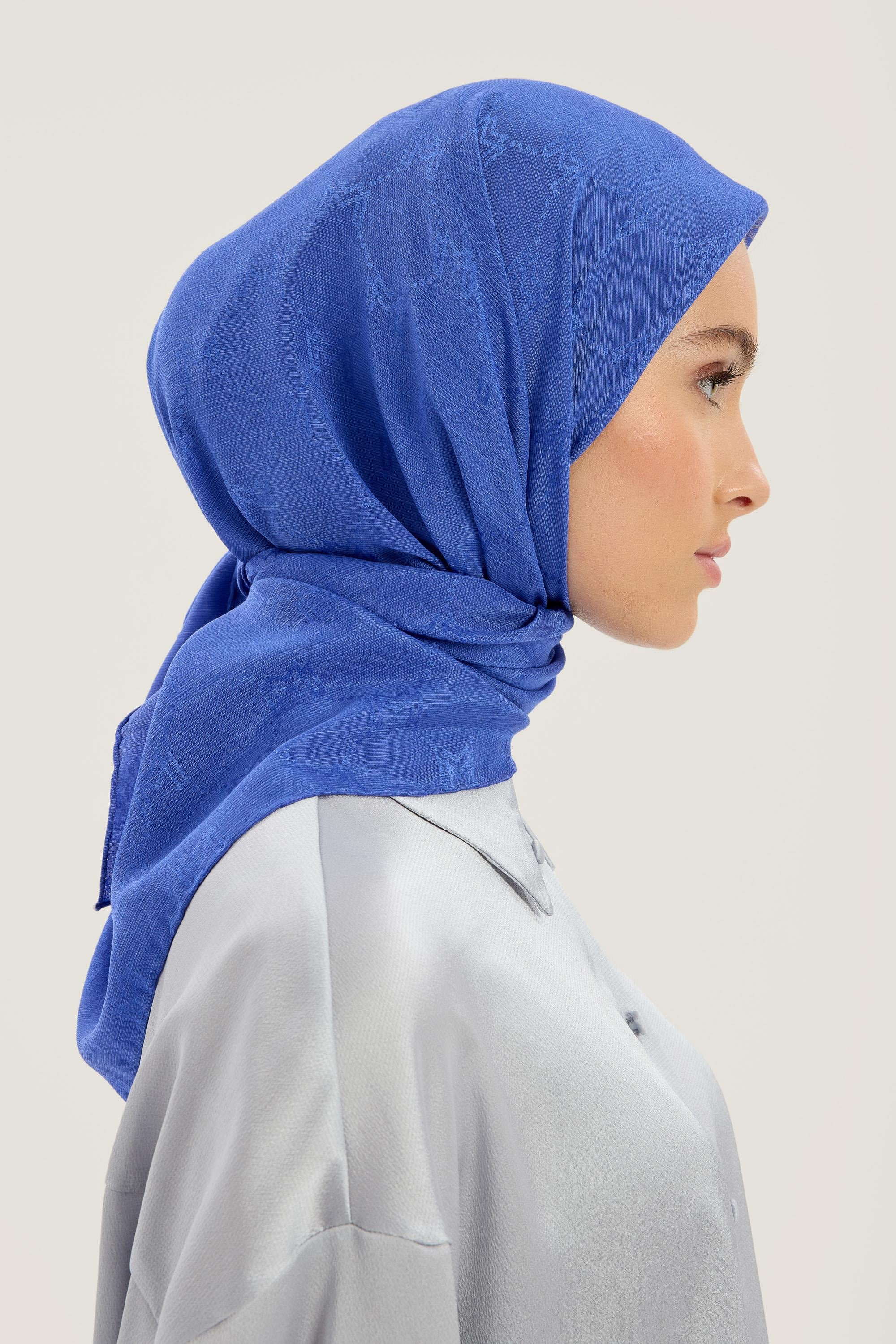 NEDA PAMUK İPEK EŞARP 90*90 CM - SAKS
