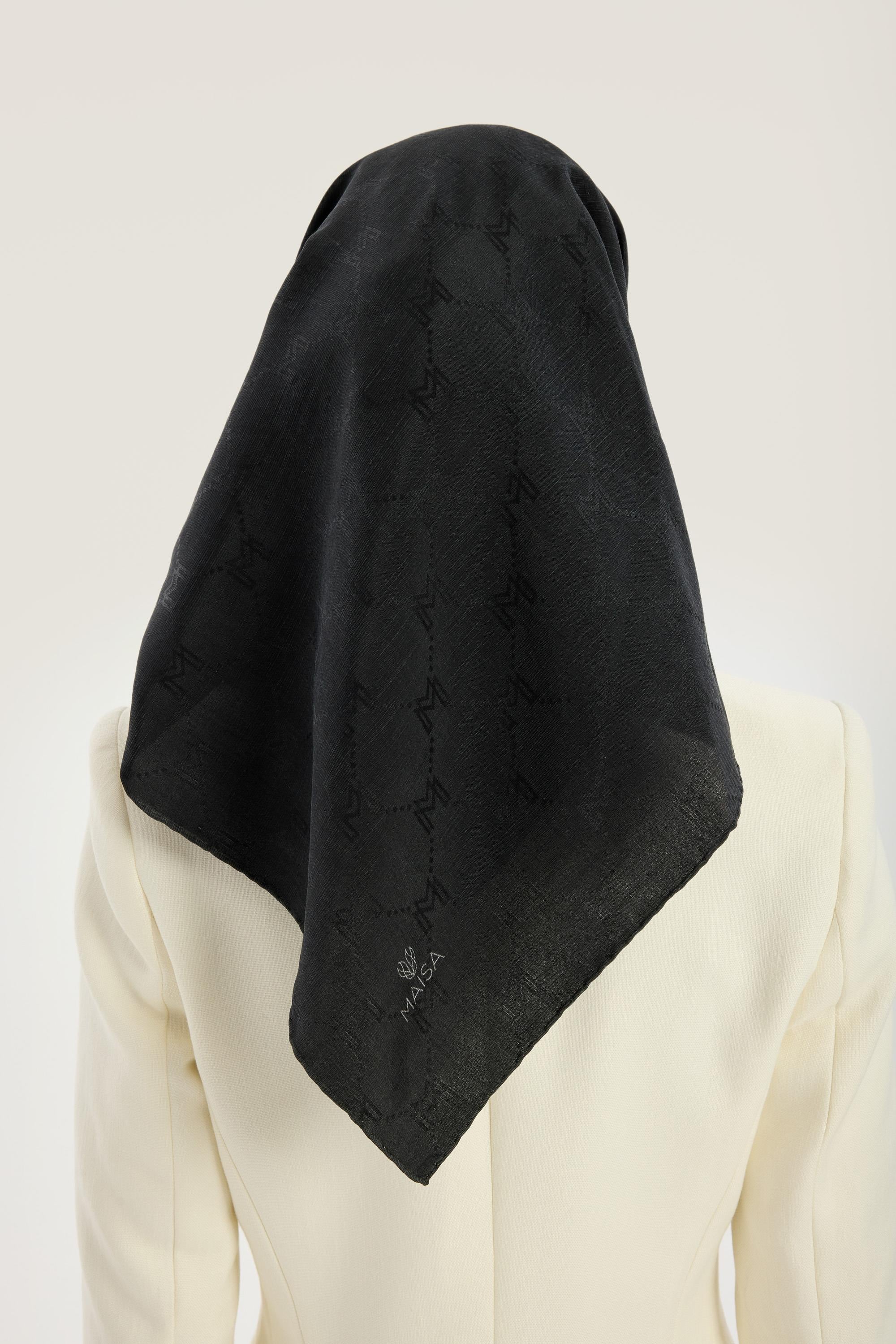 NEDA PAMUK İPEK EŞARP 90*90 CM - SİYAH