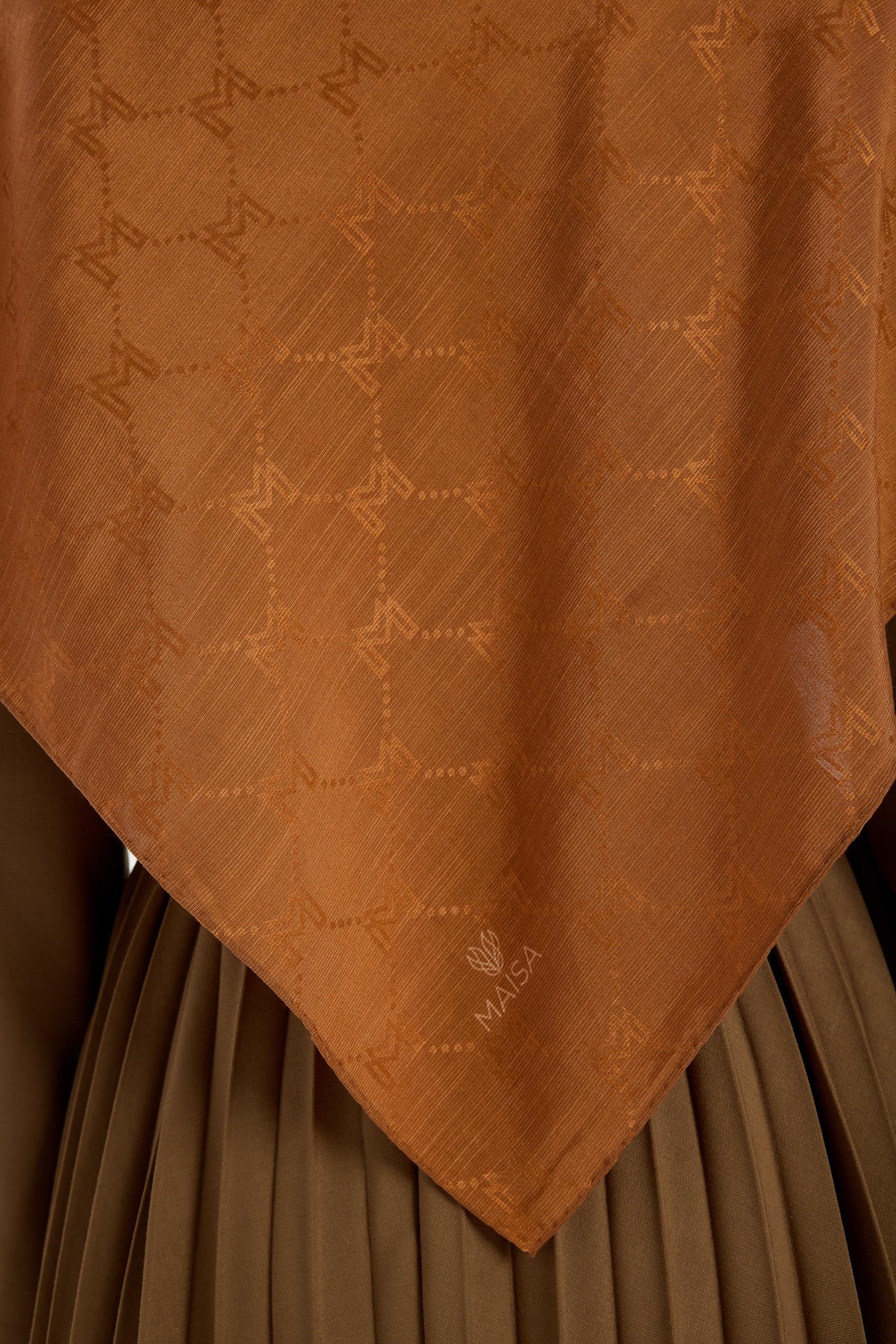 NEDA PAMUK İPEK EŞARP 90*90 CM - TABA