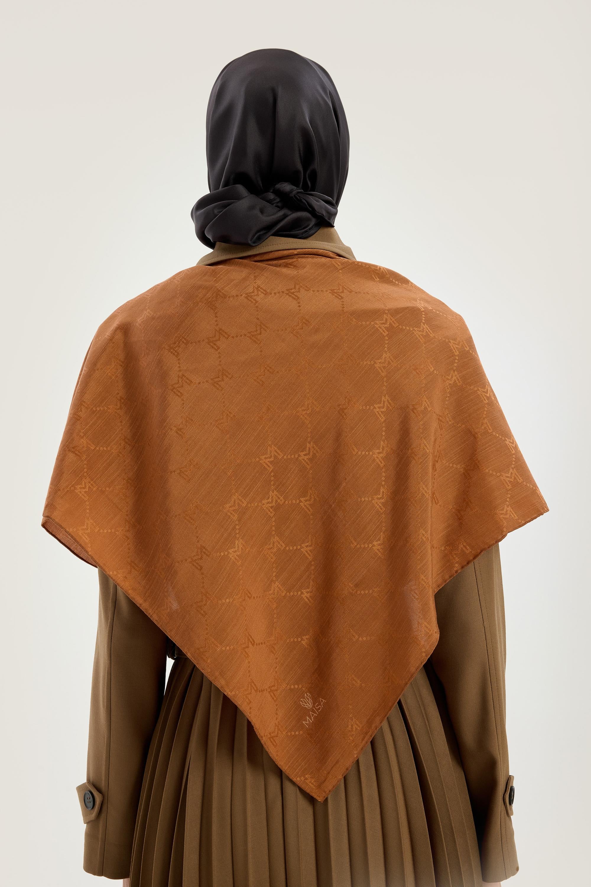 NEDA PAMUK İPEK EŞARP 90*90 CM - TABA