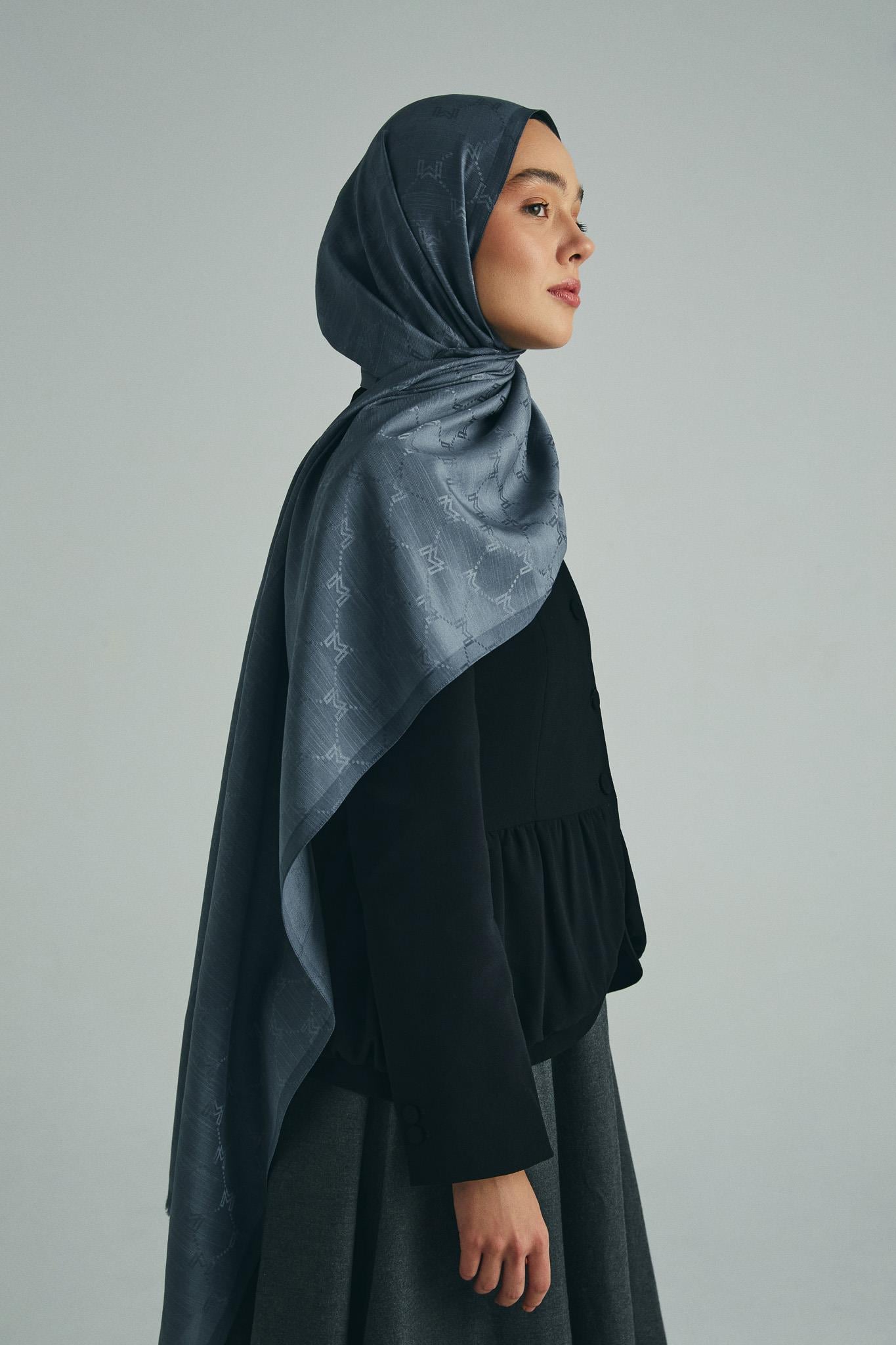 NEDA PAMUK İPEK ŞAL 70*190 CM - GRİ