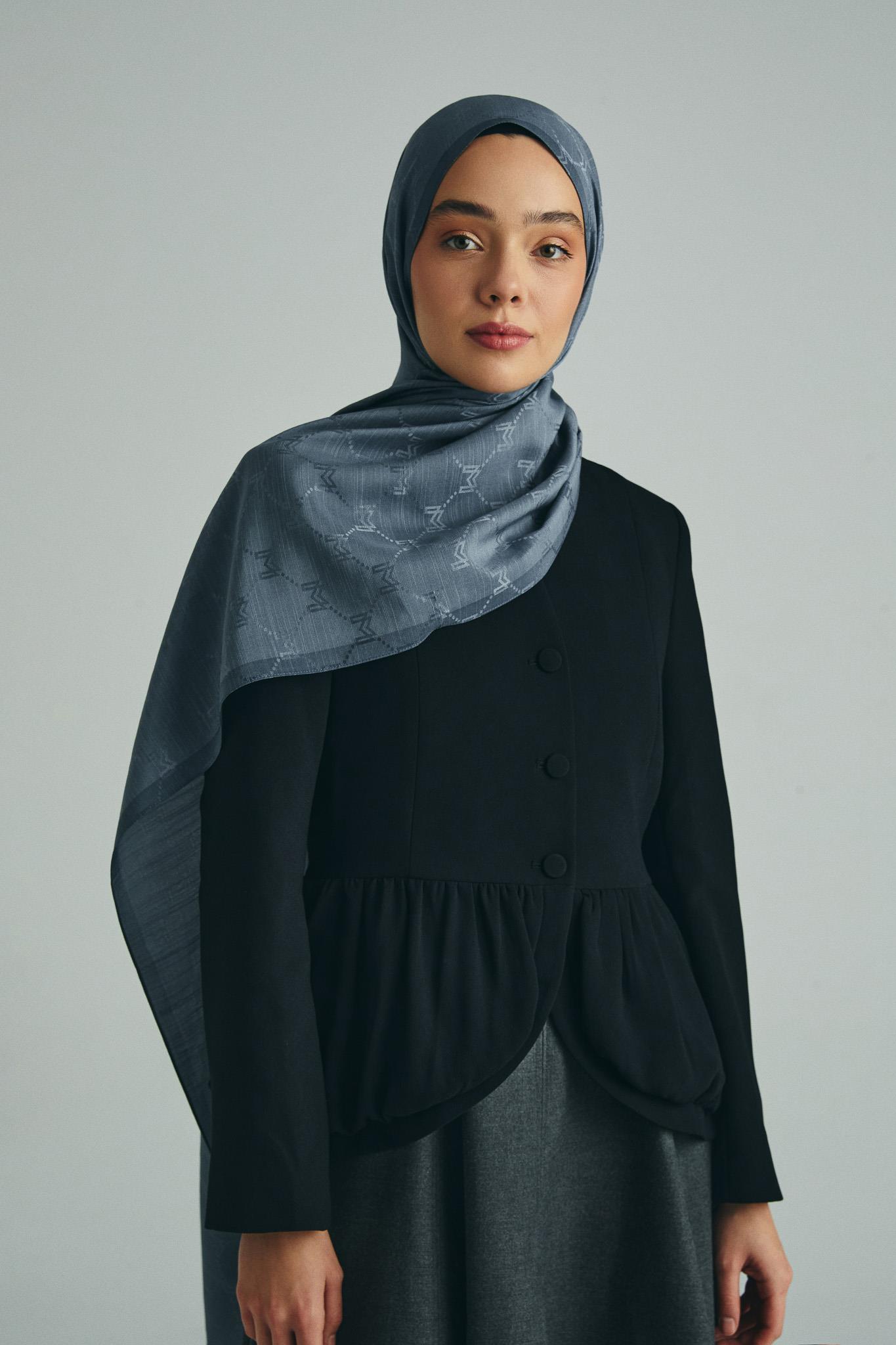 NEDA PAMUK İPEK ŞAL 70*190 CM - GRİ