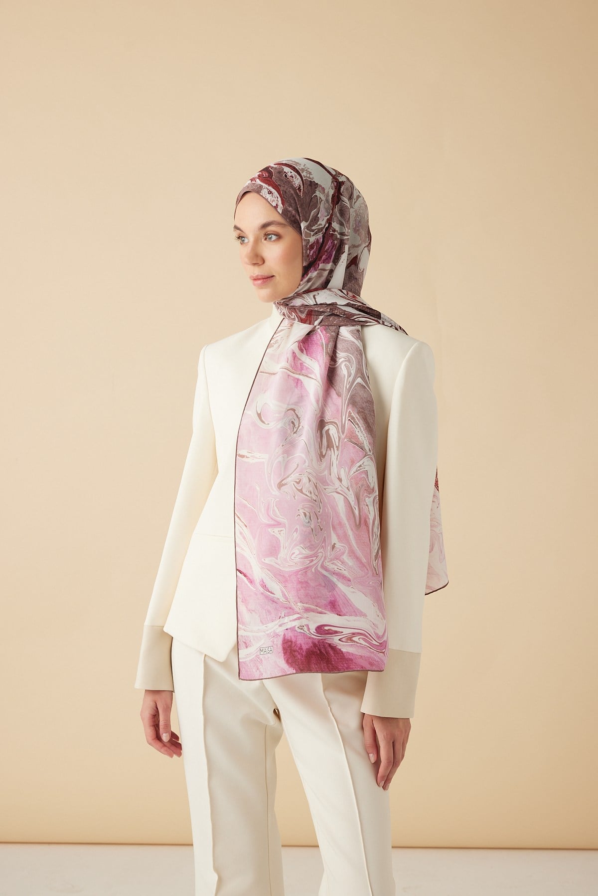 NEFES KREP İPEK ŞAL 70*190 CM - PEMBE