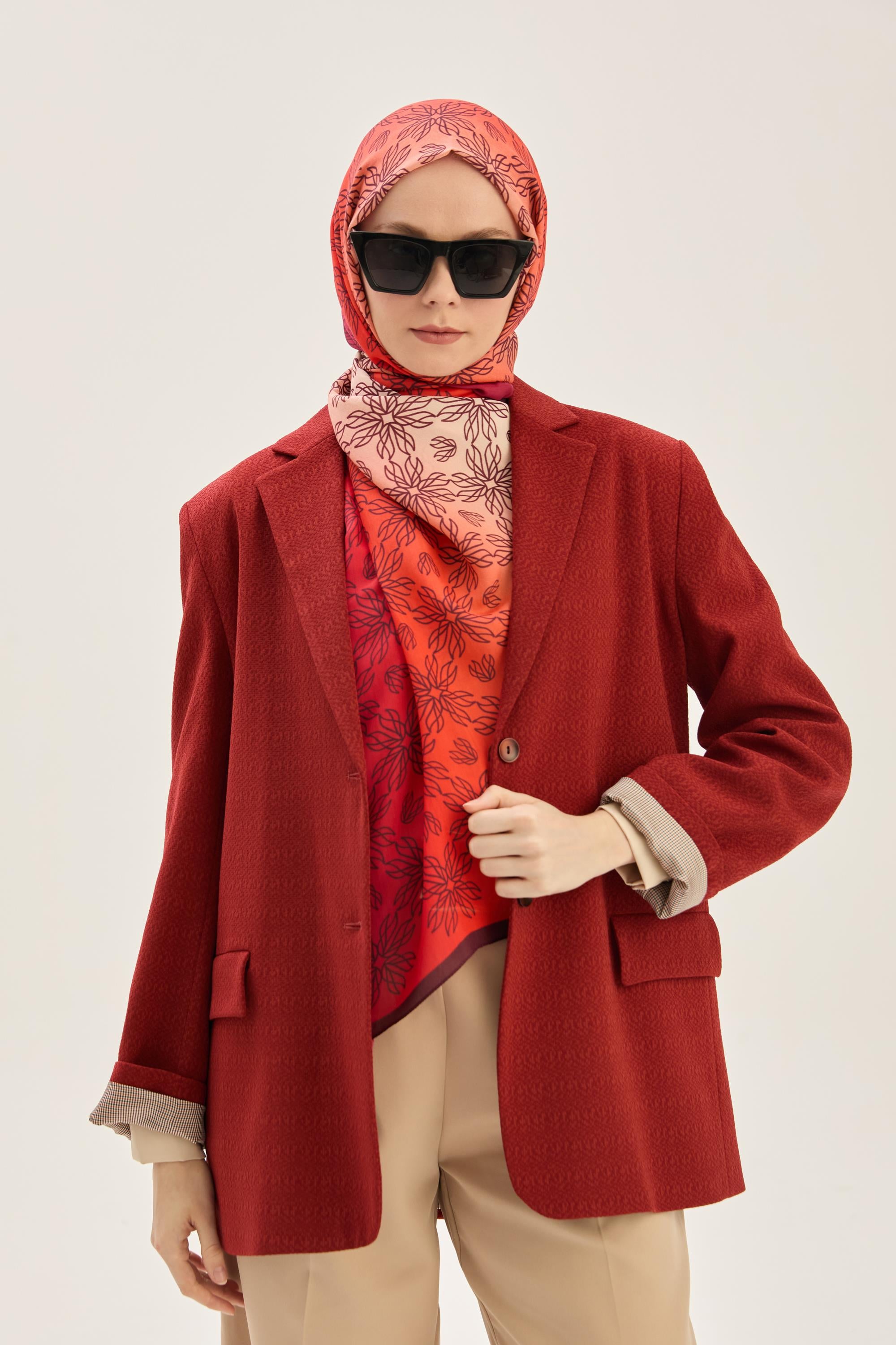 NEVA FLOŞ VİSKON 70*190 CM ŞAL - BORDO