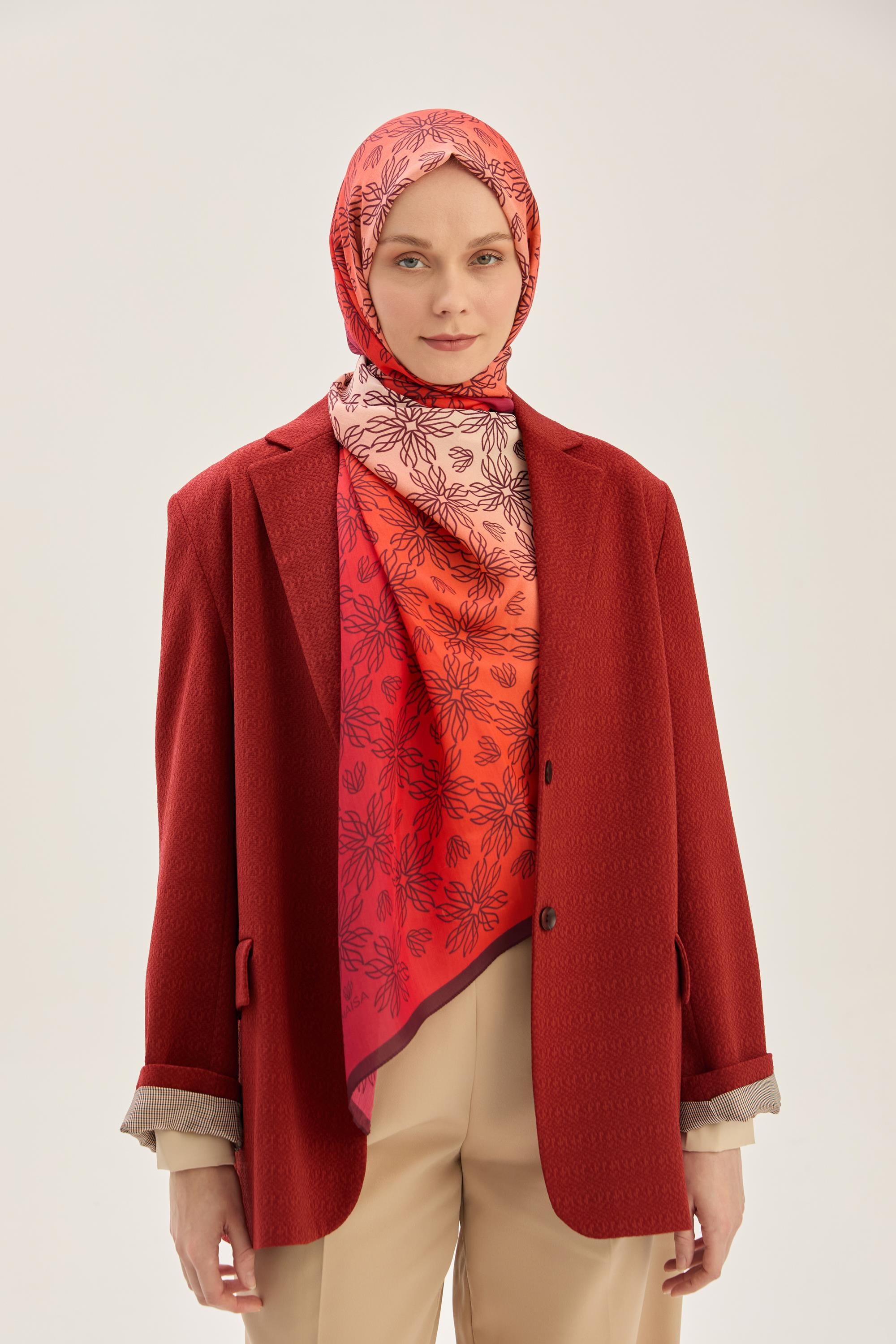NEVA FLOŞ VİSKON 70*190 CM ŞAL - BORDO
