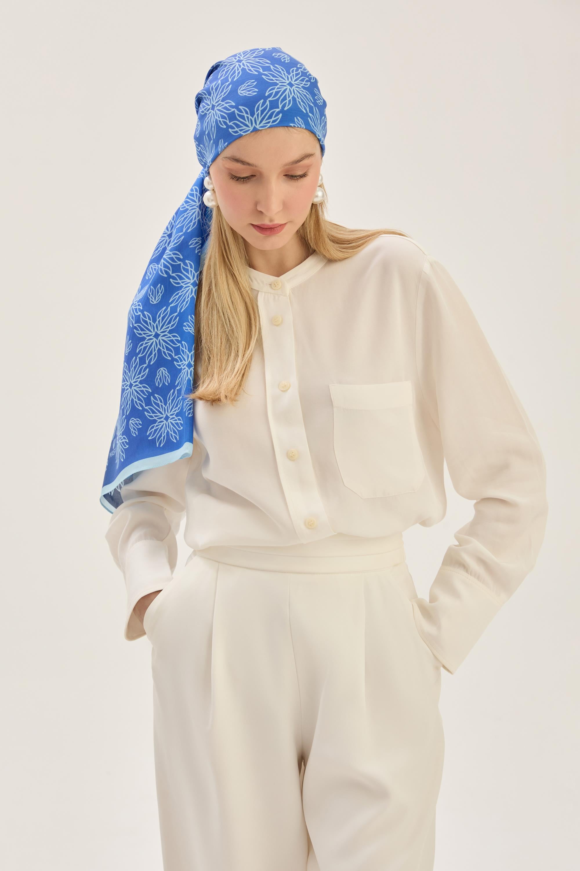 NEVA FLOŞ VİSKON 70*190 CM ŞAL - MAVİ