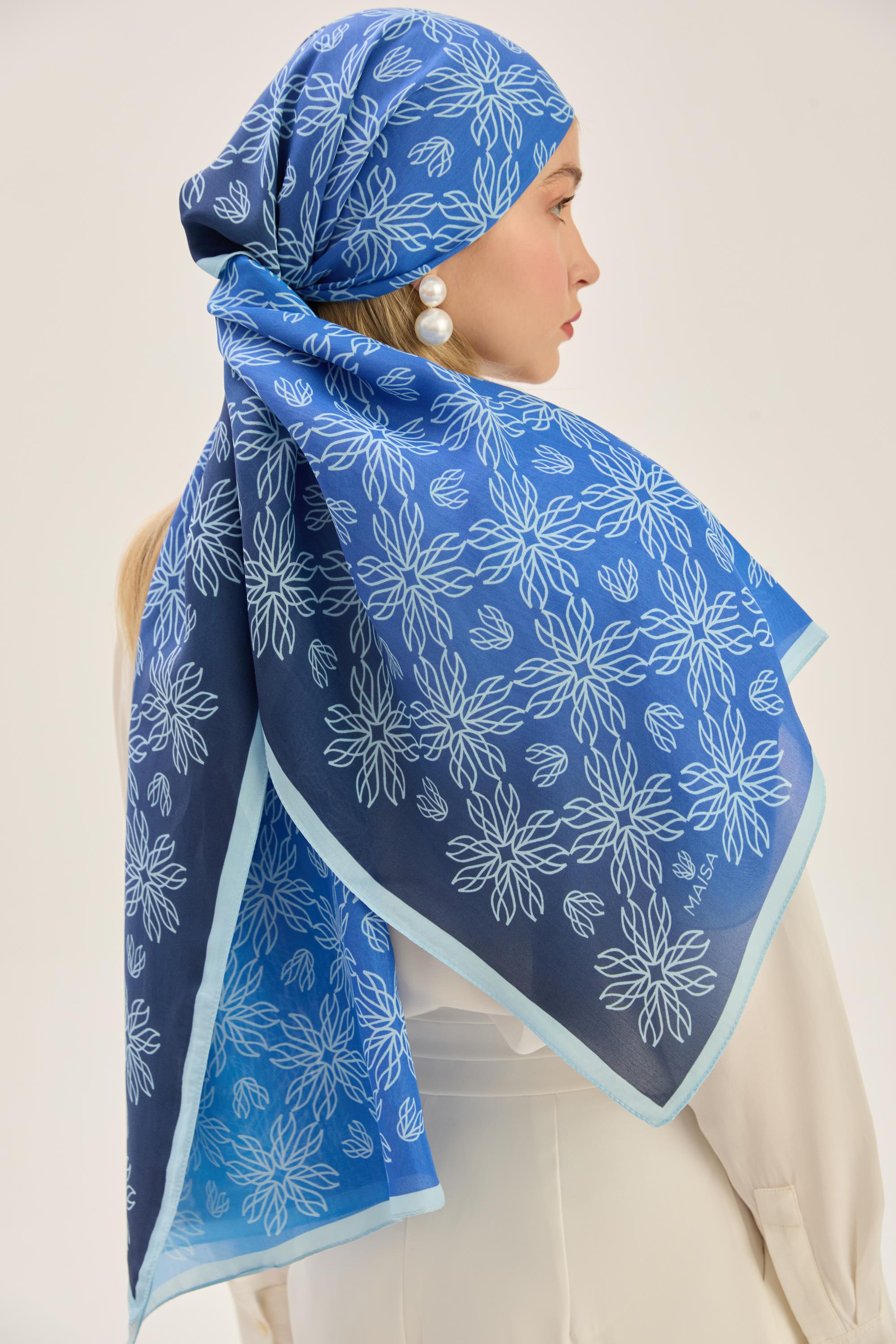 NEVA FLOŞ VİSKON 70*190 CM ŞAL - MAVİ