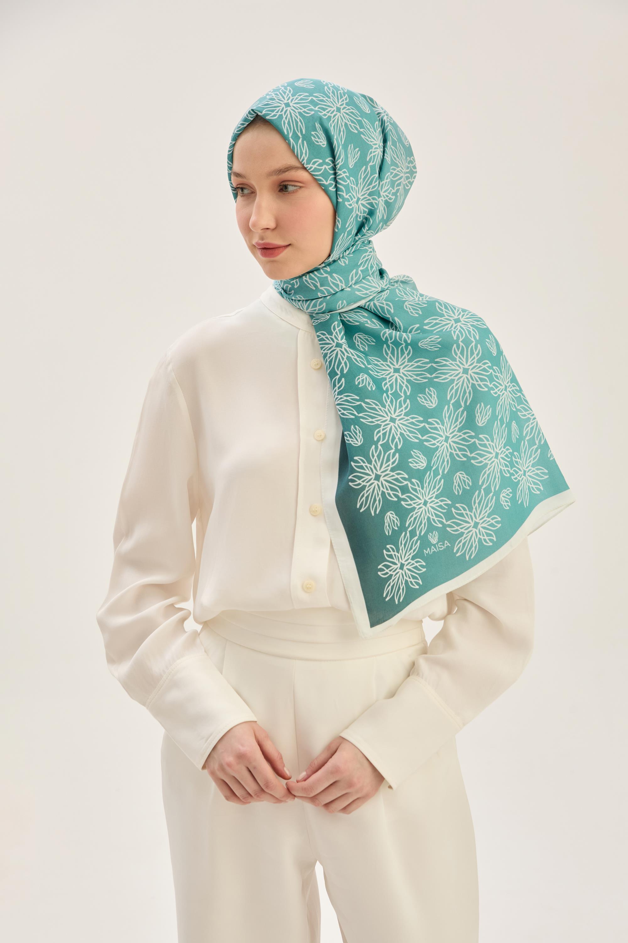 NEVA FLOŞ VİSKON 70*190 CM ŞAL - PETROL MAVİ