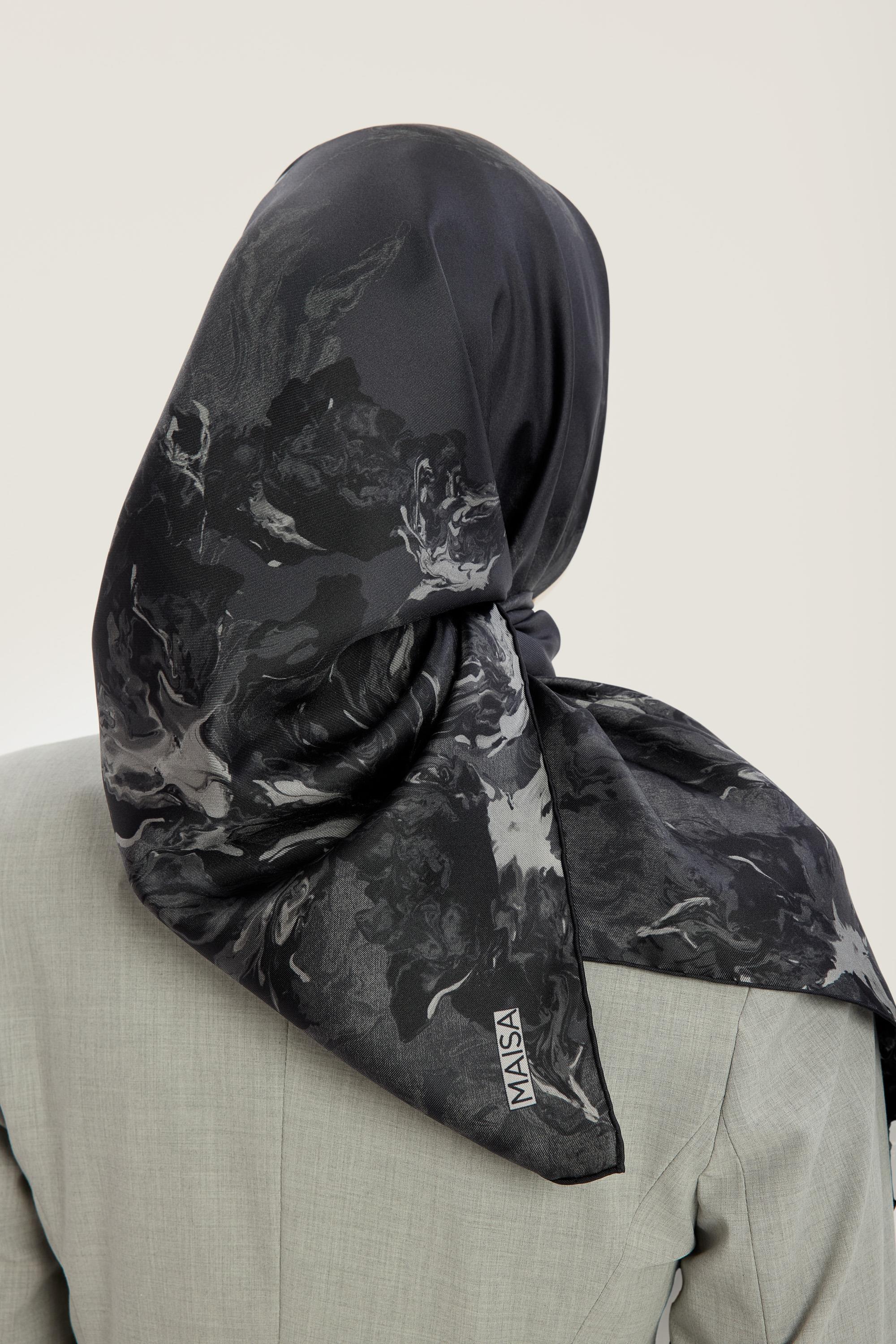 NEVBAHAR TİVİL İPEK EŞARP 90*90 CM - ANTRASİT