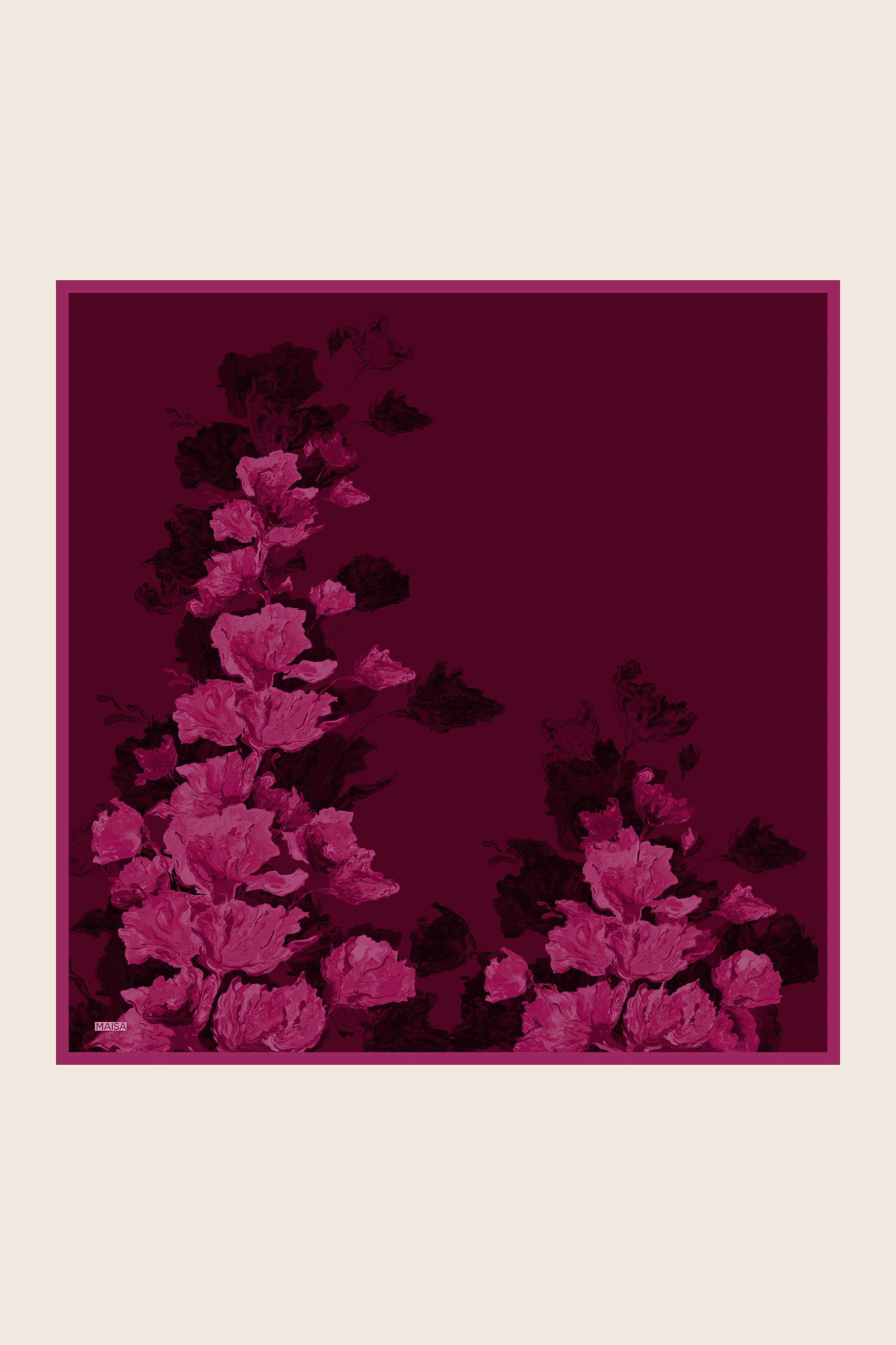 NEVBAHAR TİVİL İPEK EŞARP 90*90 CM - FUŞYA