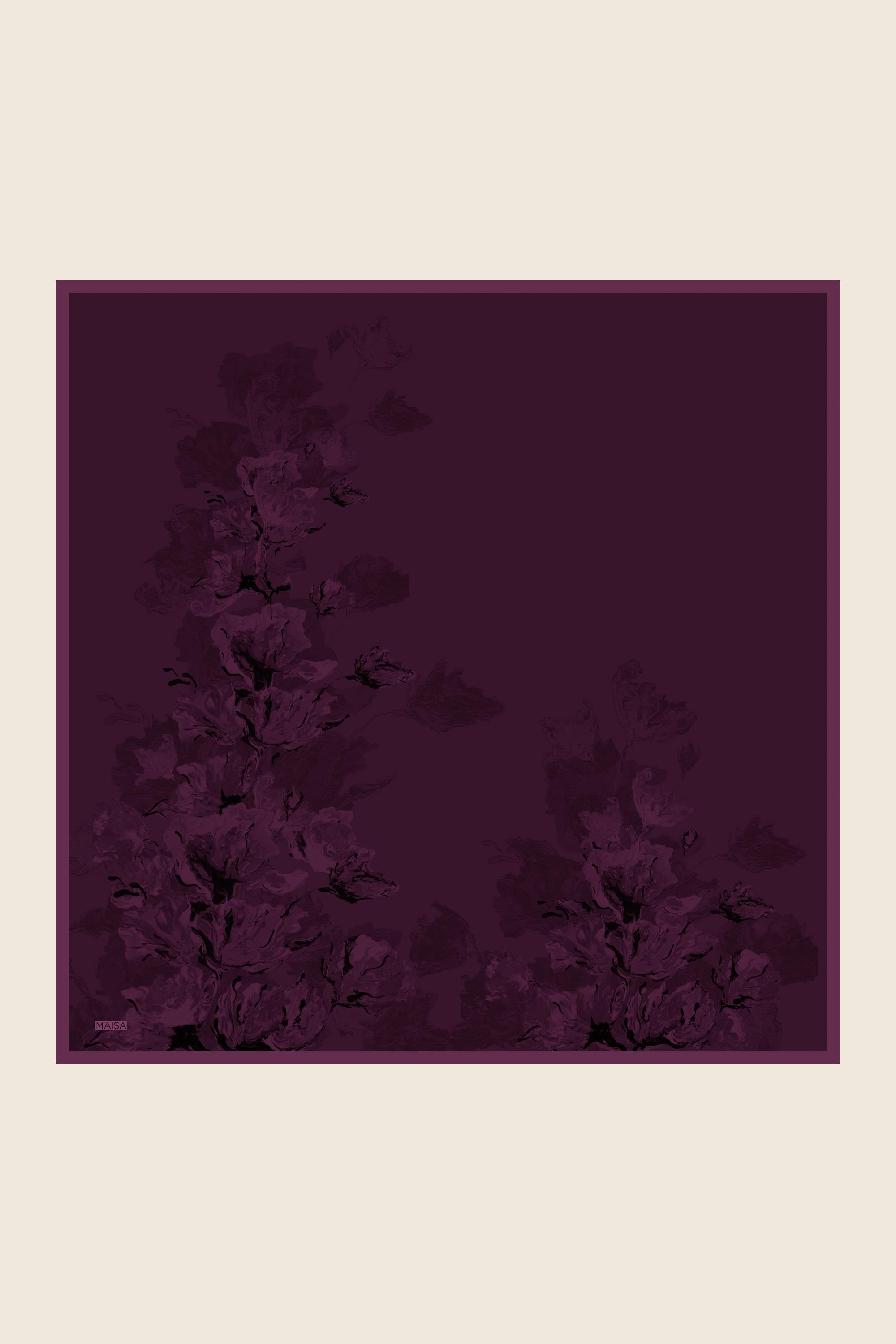 NEVBAHAR TİVİL İPEK EŞARP 90*90 CM - MÜRDÜM
