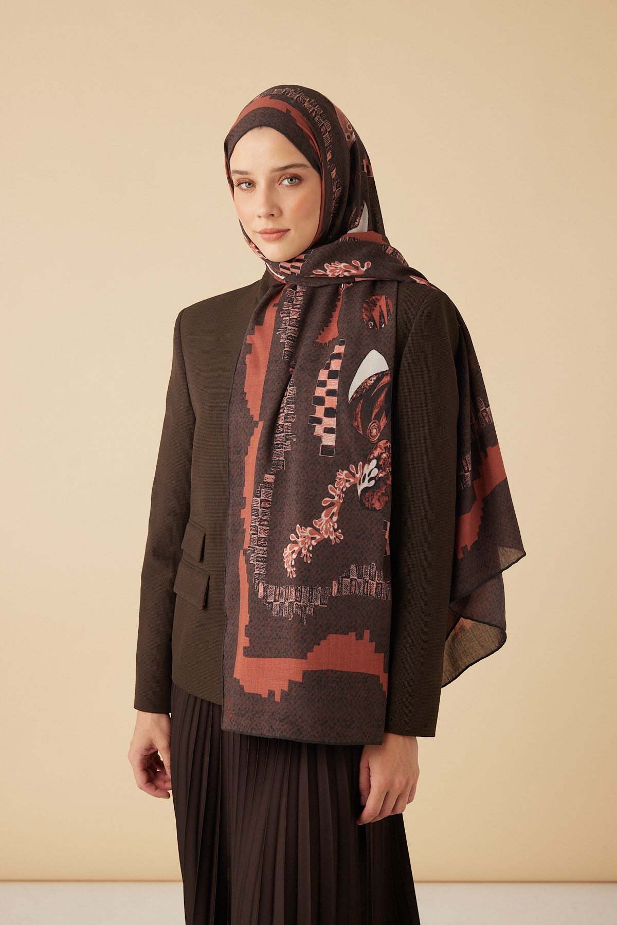 NÜVE YÜN MODAL ŞAL 70*200 CM - BORDO
