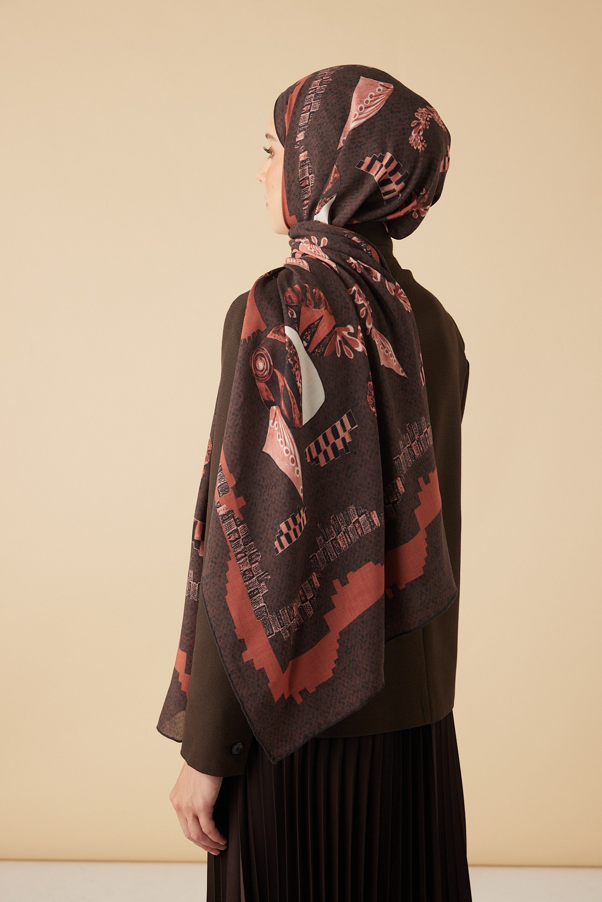 NÜVE YÜN MODAL ŞAL 70*200 CM - BORDO