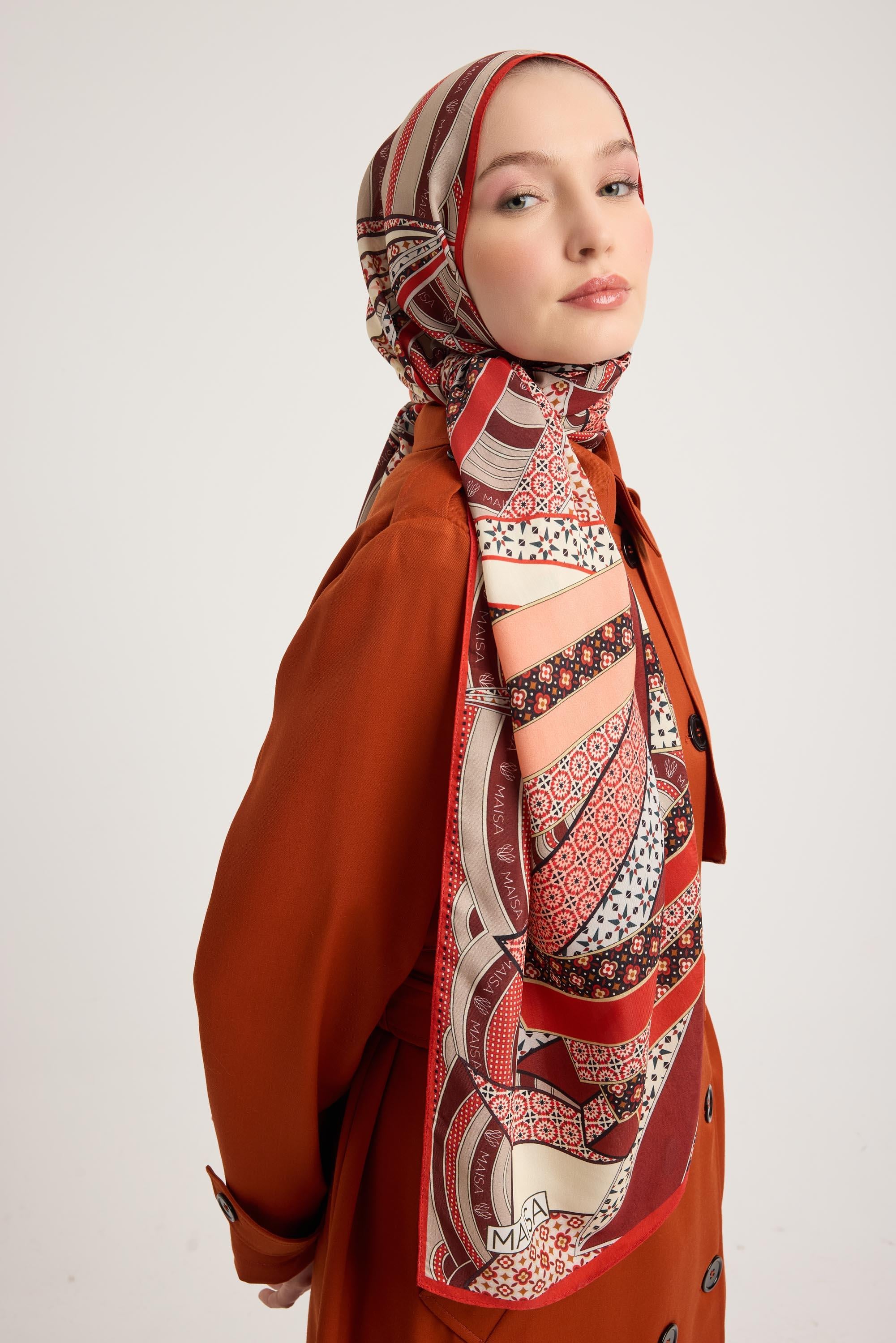 ÖZDE FLOŞ VİSKON ŞAL 70*190 CM - KIRMIZI