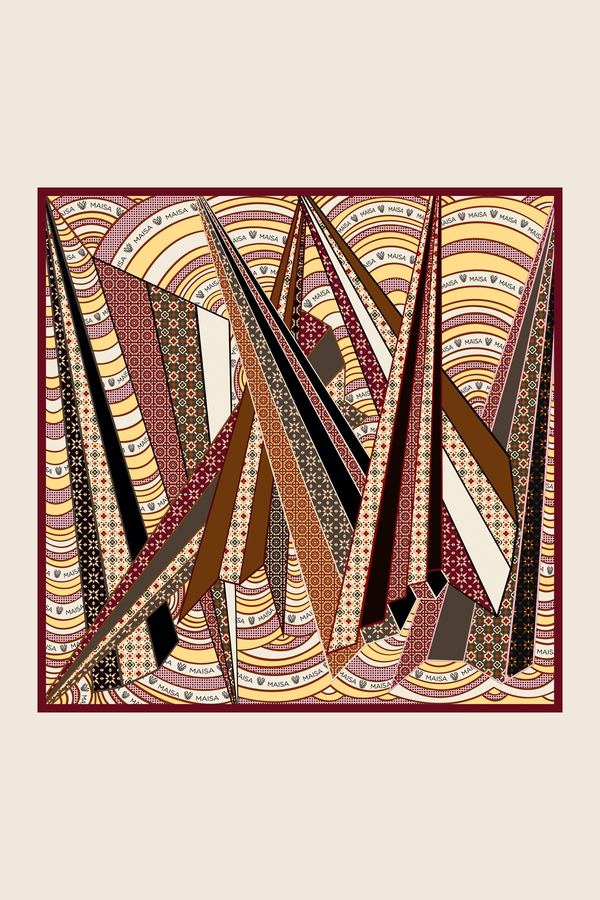 ÖZDE MULBERRY İPEK EŞARP 90*90 CM - BORDO