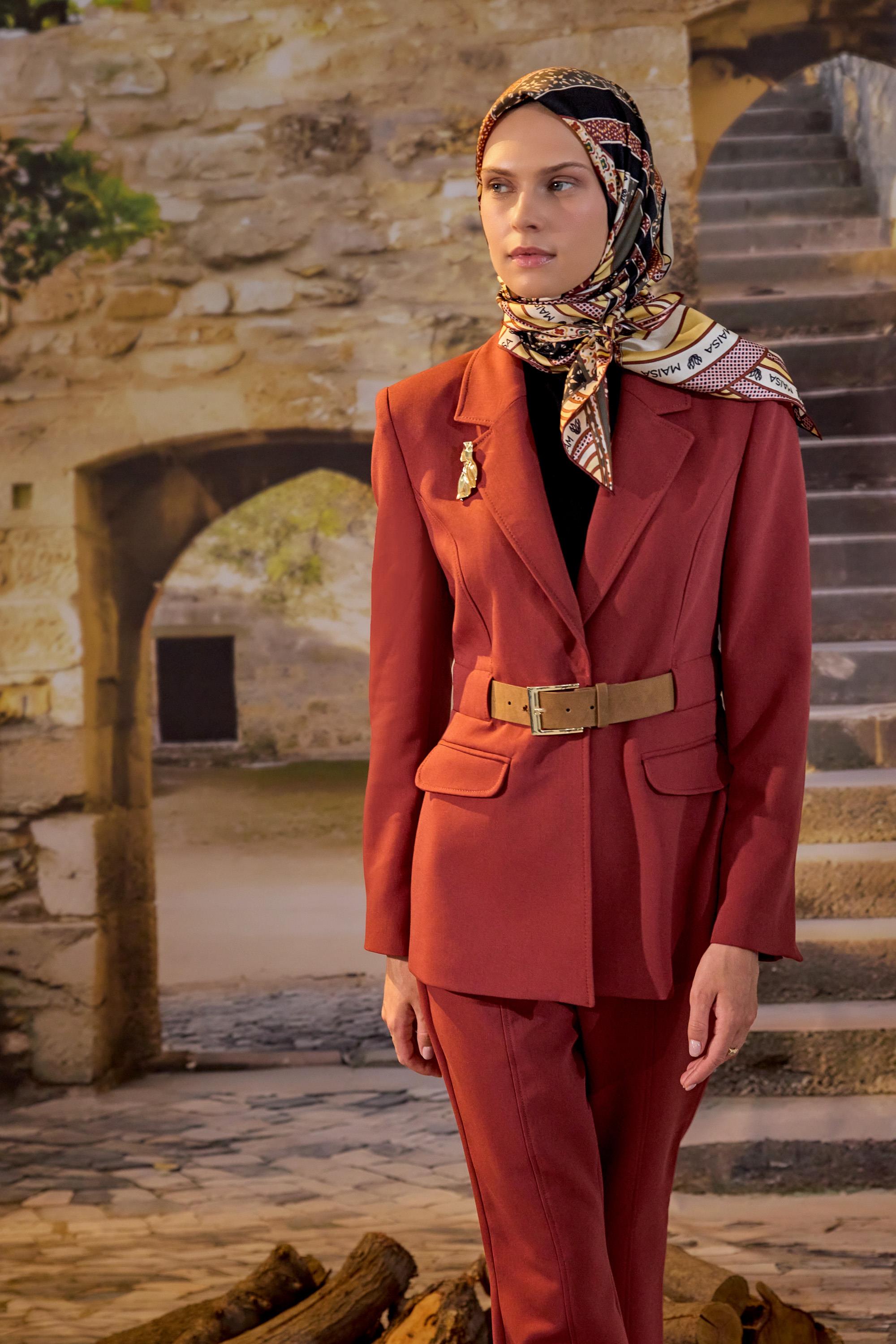 ÖZDE MULBERRY İPEK EŞARP 90*90 CM - BORDO