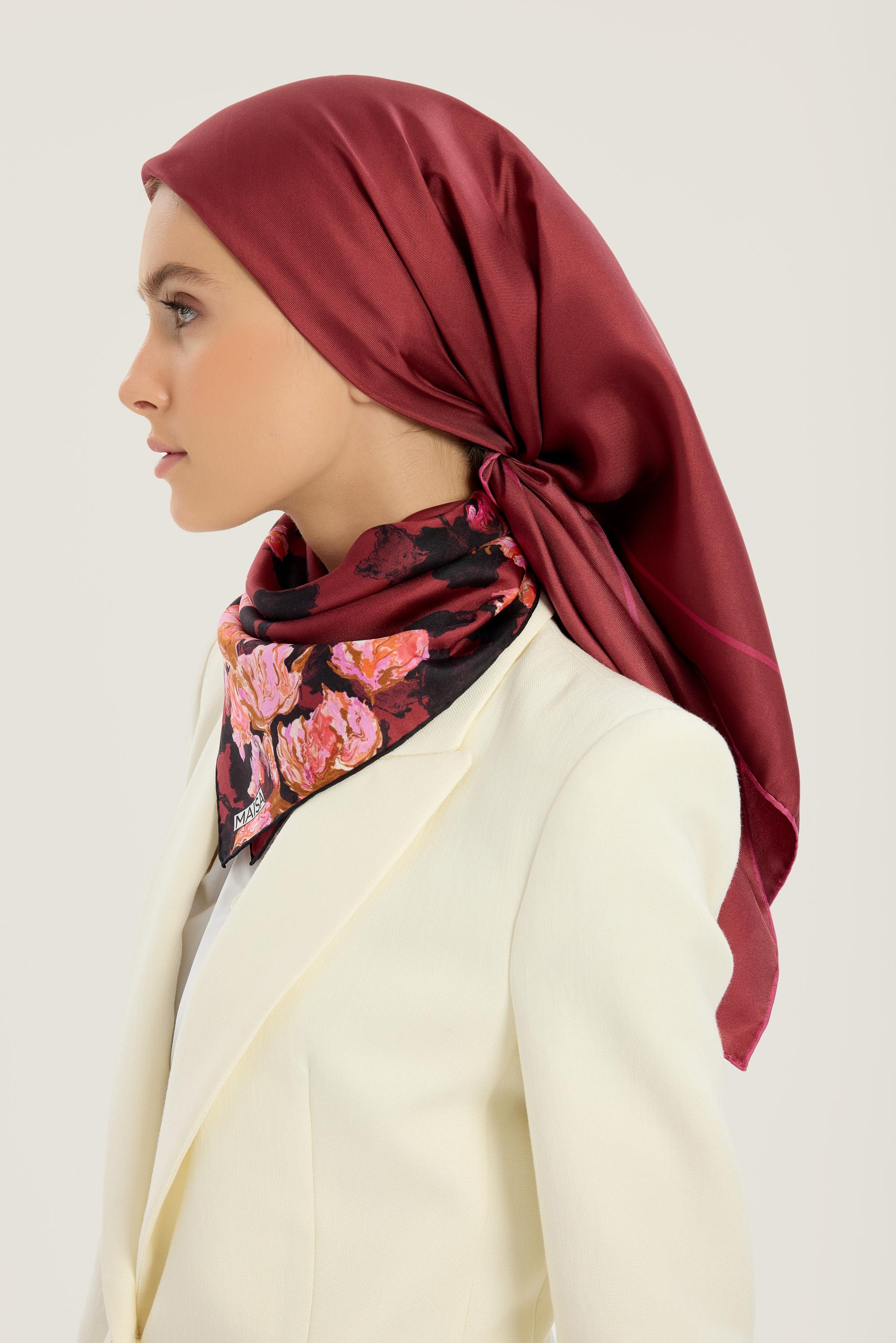 PAK TİVİL İPEK EŞARP 90*90 CM - FUŞYA
