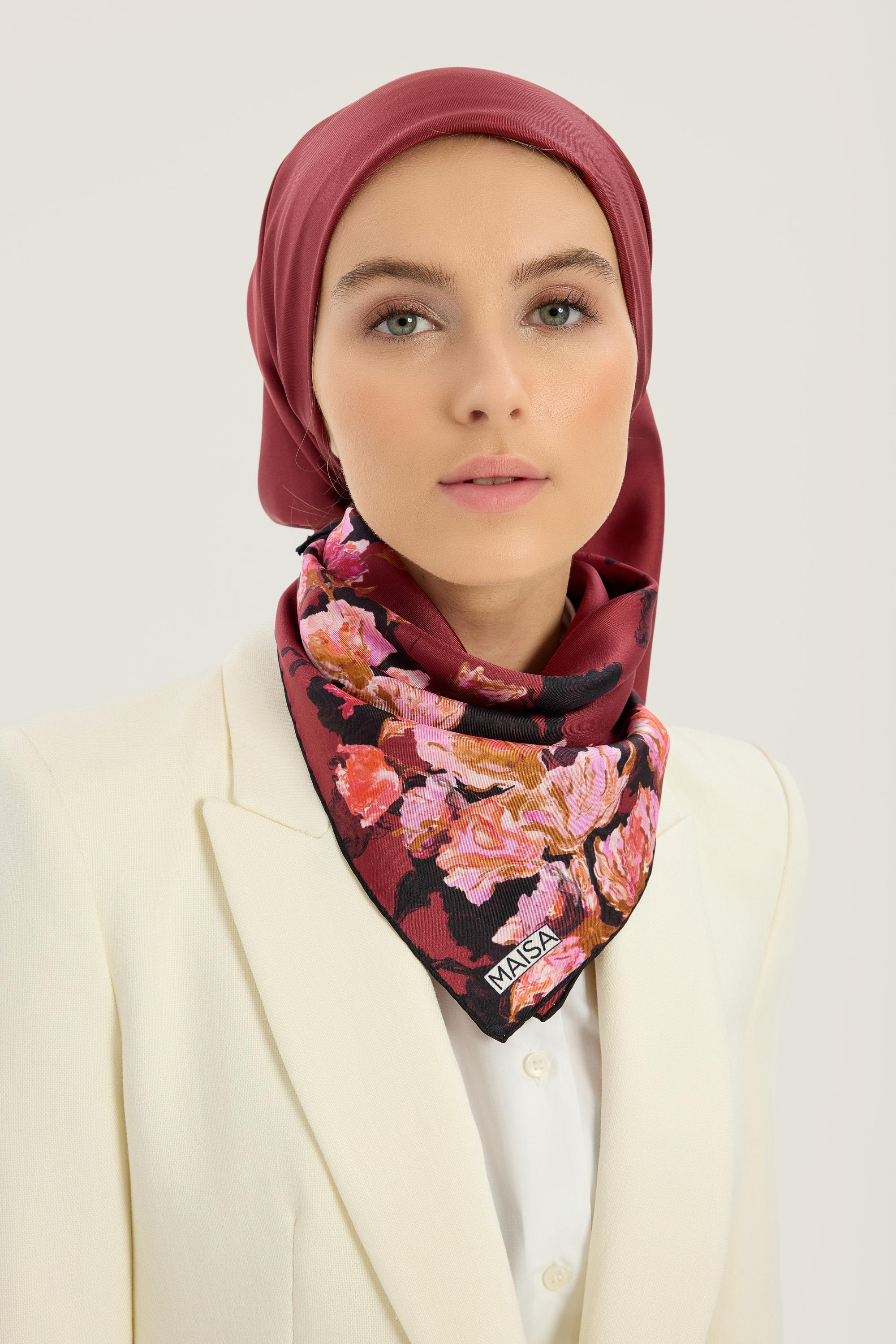 PAK TİVİL İPEK EŞARP 90*90 CM - FUŞYA
