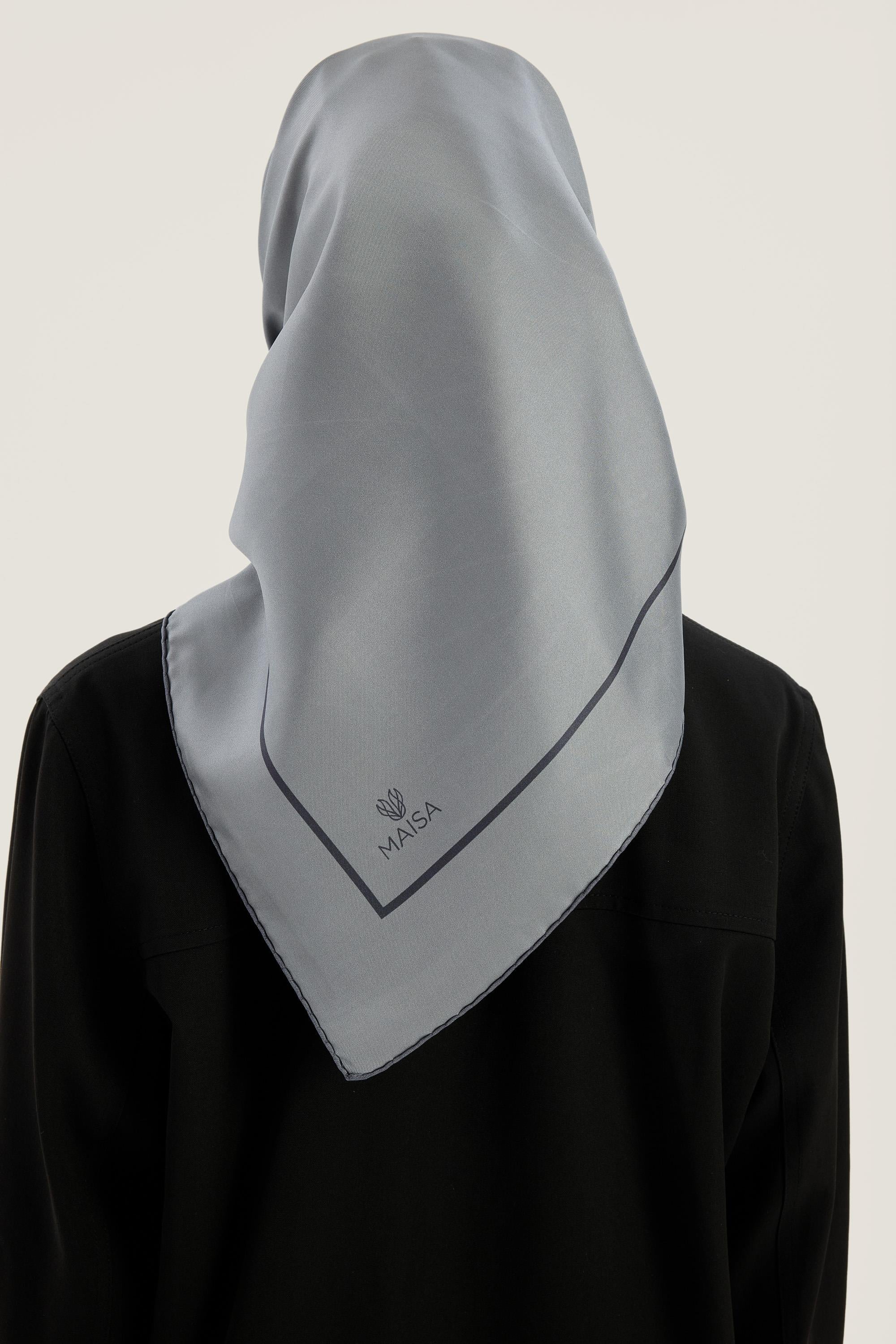 PAK TİVİL İPEK EŞARP 90*90 CM - KOYU GRİ