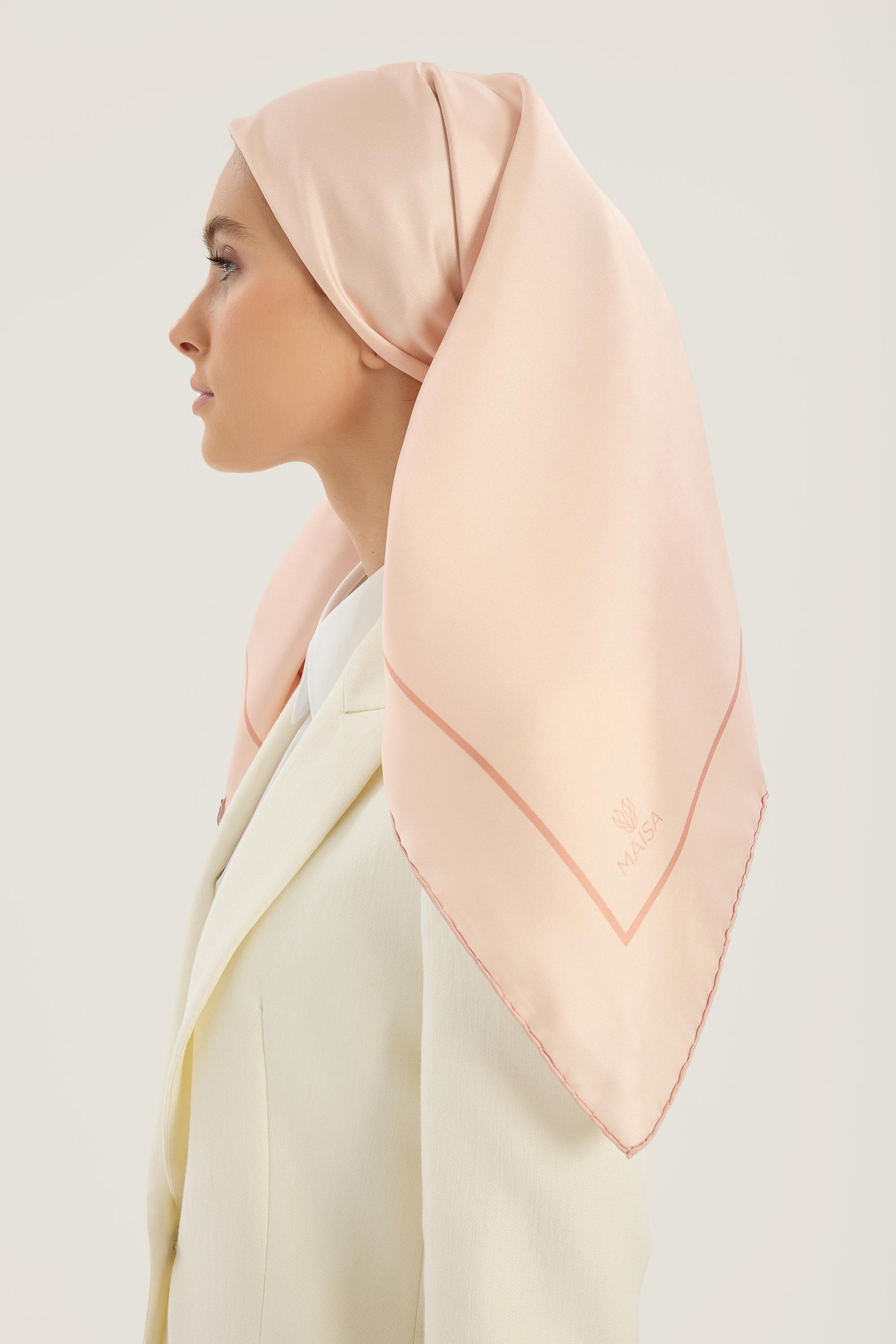 PAK TİVİL İPEK EŞARP 90*90 CM - PUDRA PEMBE