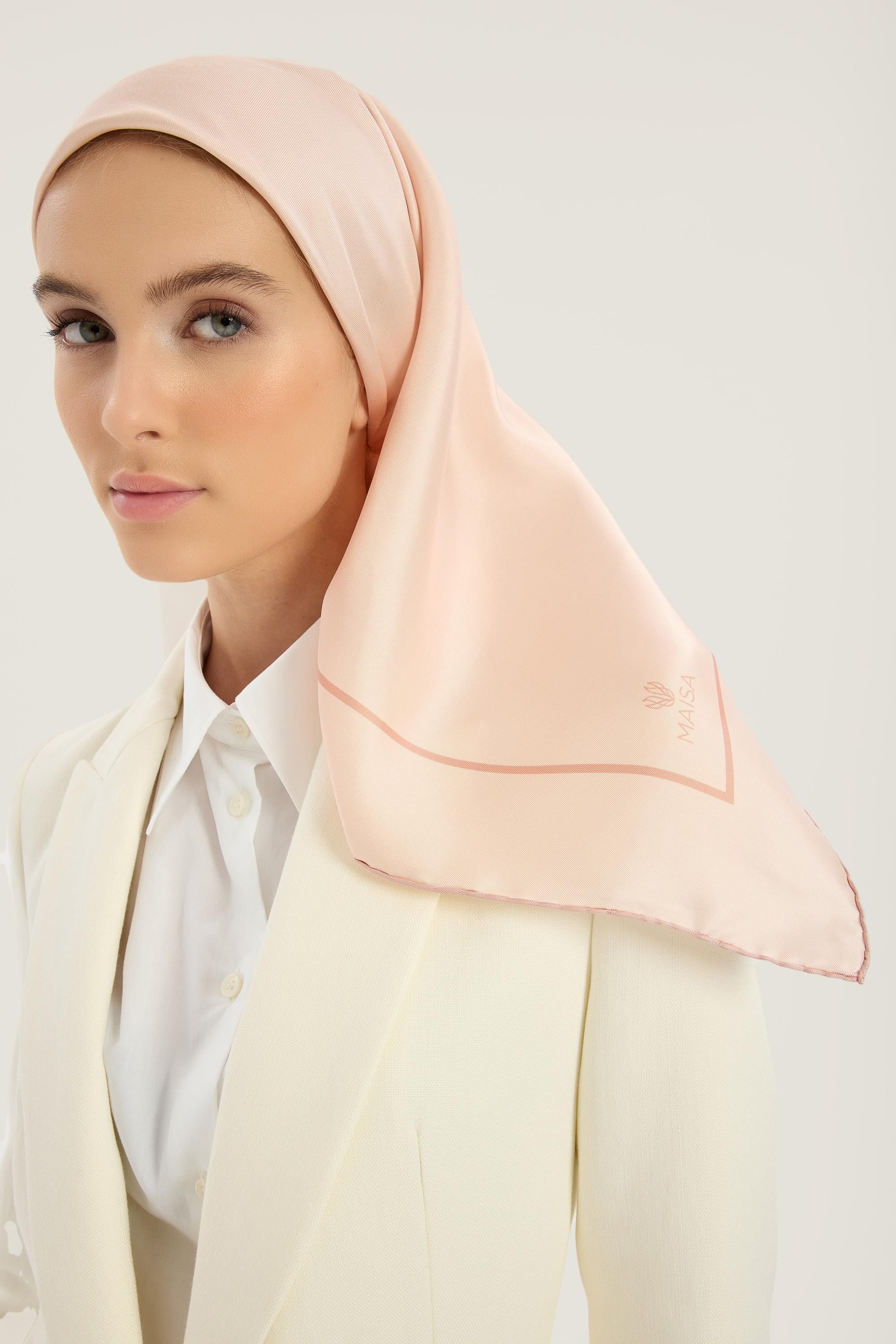 PAK TİVİL İPEK EŞARP 90*90 CM - PUDRA PEMBE
