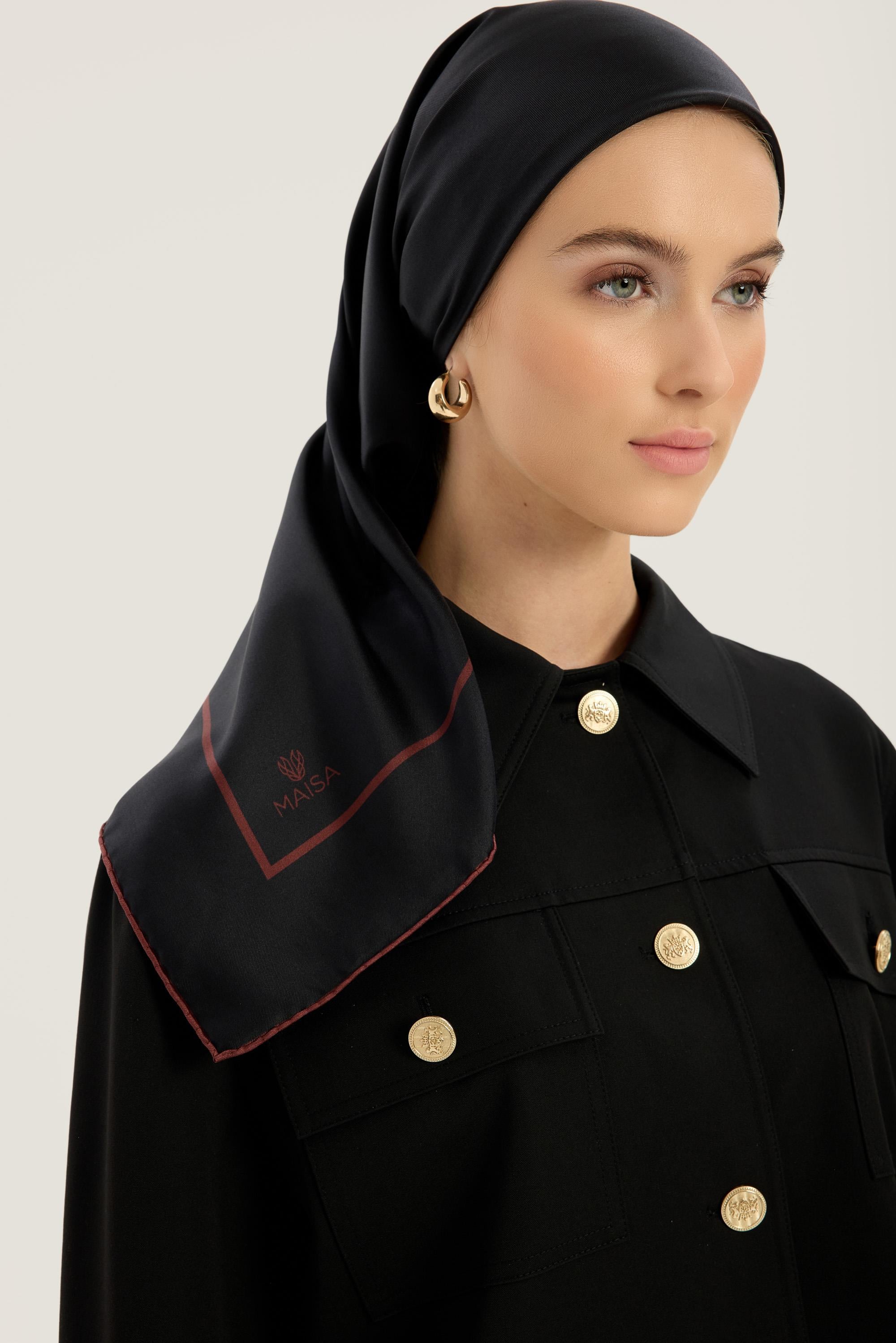 PAK TİVİL İPEK EŞARP 90*90 CM - SİYAH