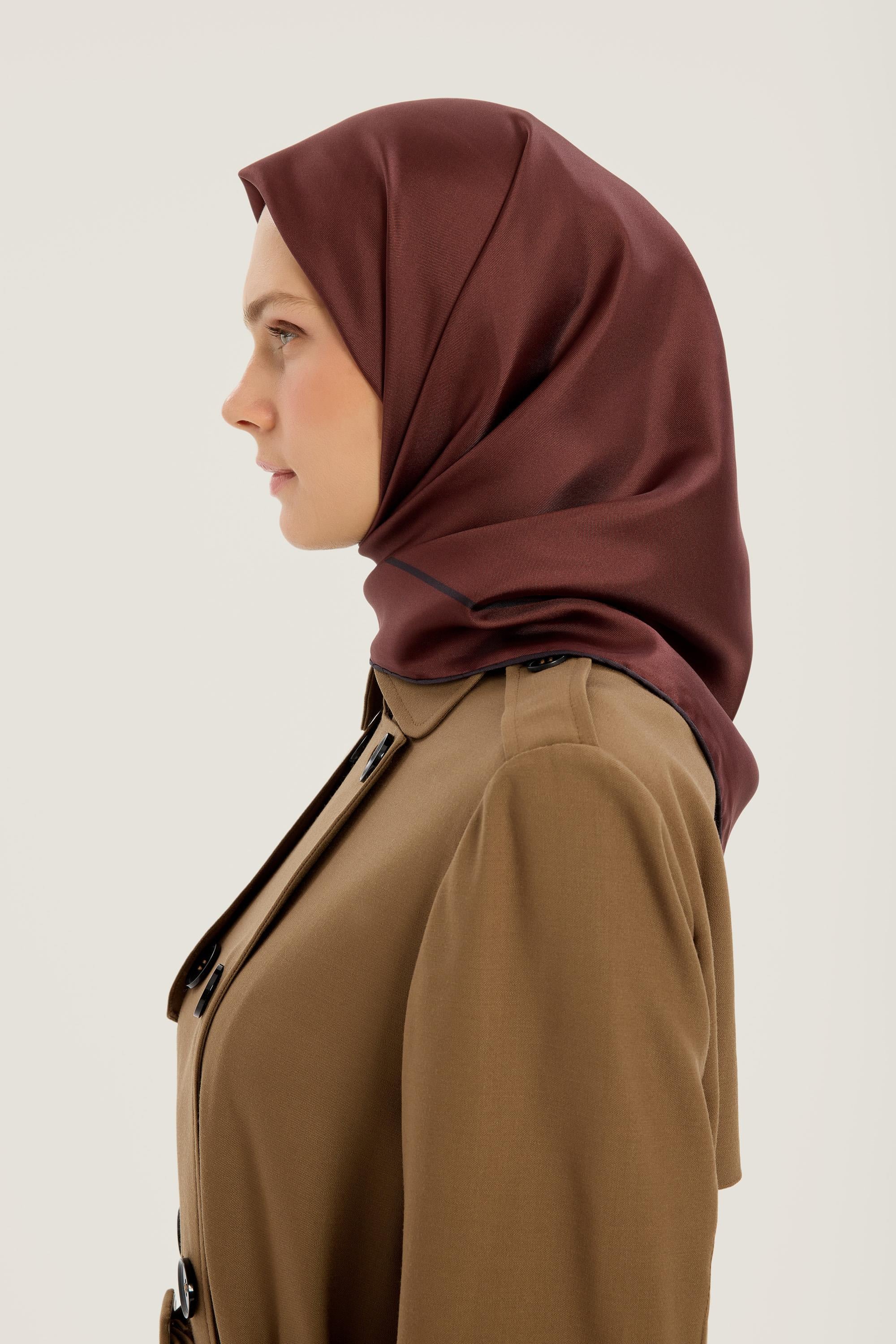 PAK TİVİL İPEK EŞARP 90*90 CM - TABA