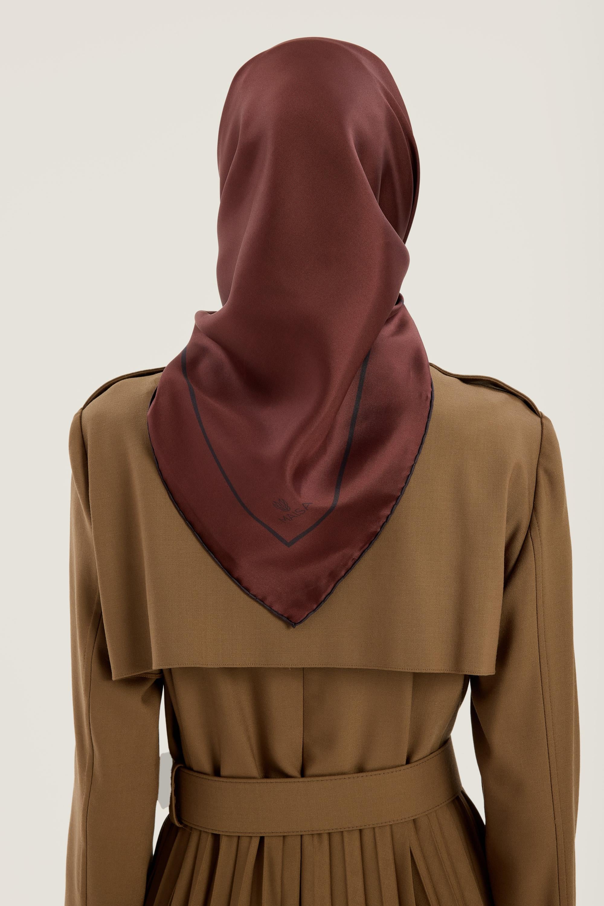 PAK TİVİL İPEK EŞARP 90*90 CM - TABA