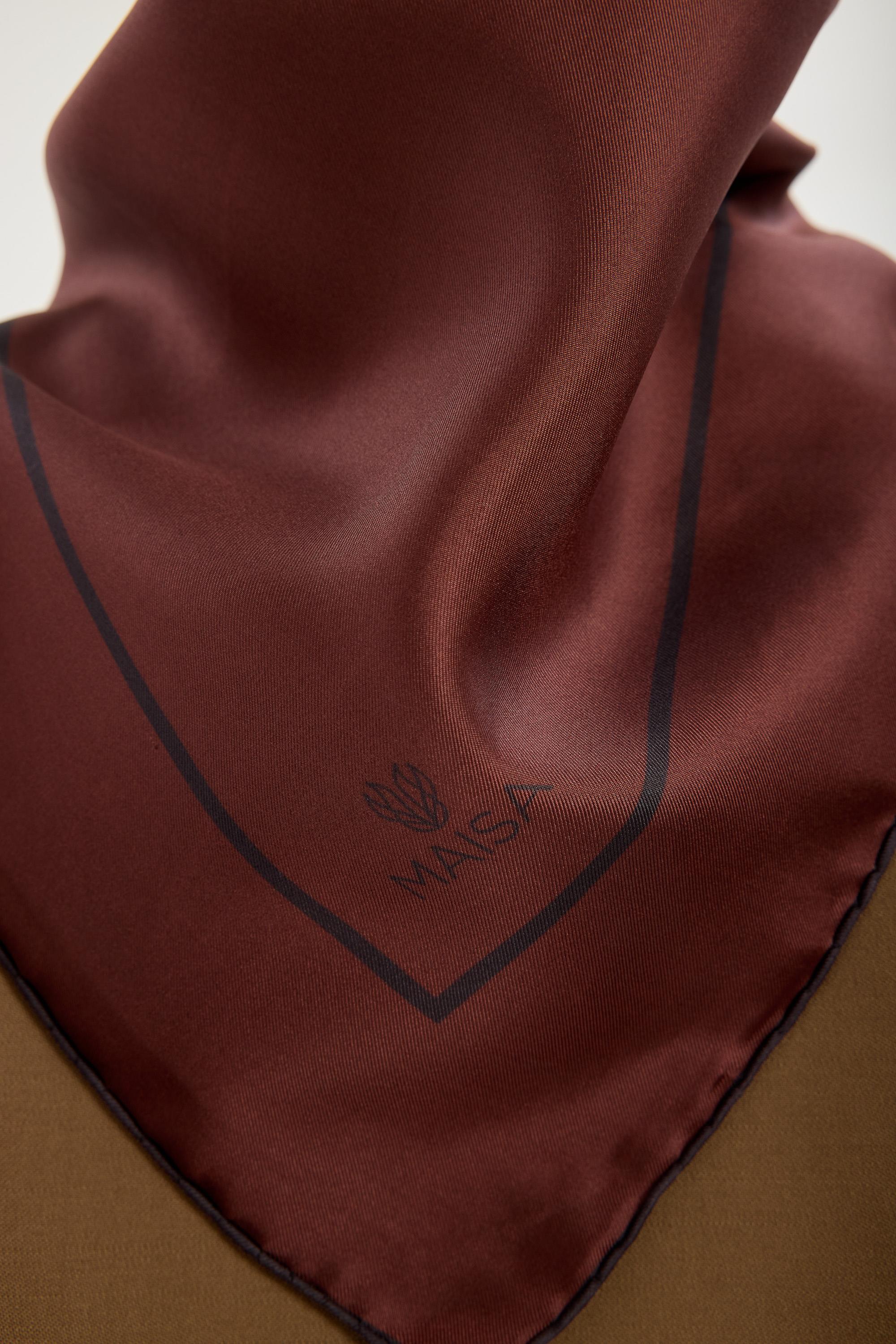 PAK TİVİL İPEK EŞARP 90*90 CM - TABA