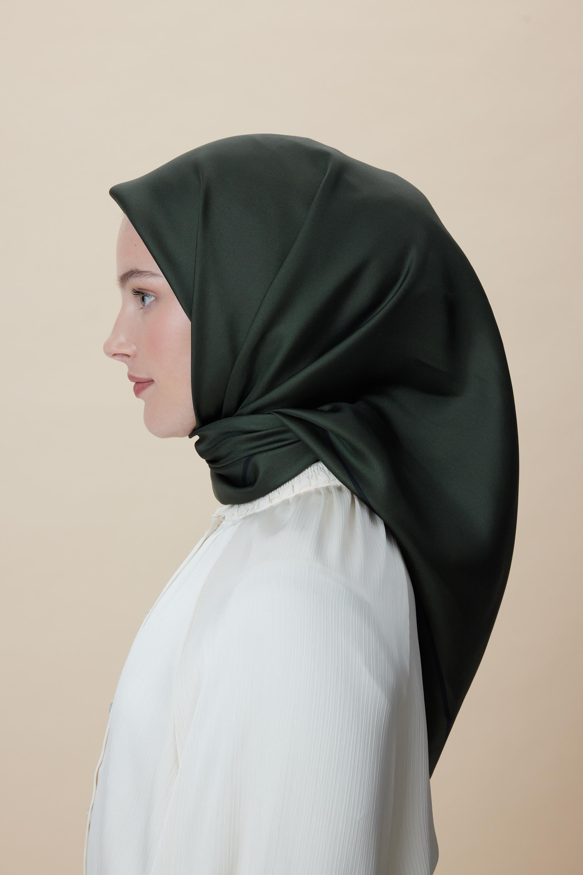 PAK TİVİL İPEK EŞARP 90*90 CM - YEŞİL