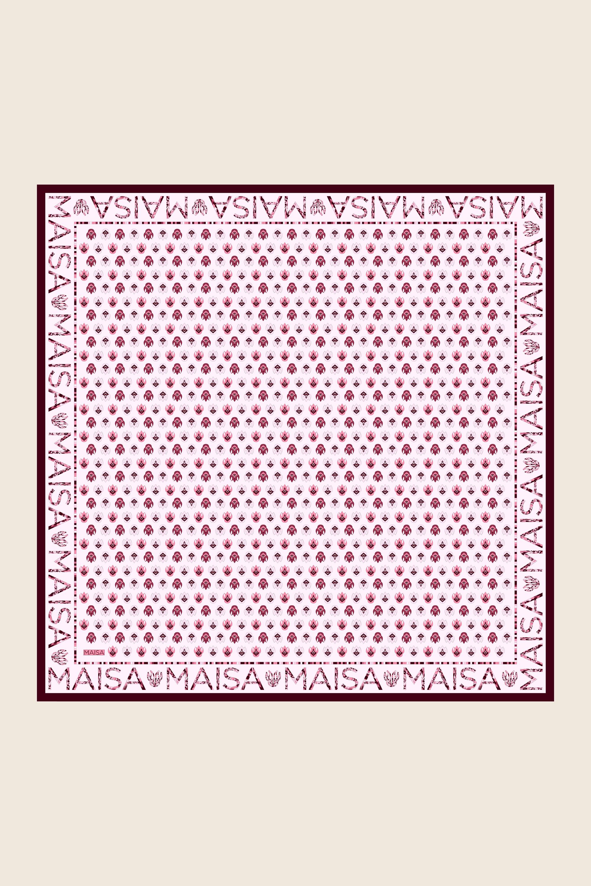 PARE TİVİL İPEK EŞARP 90*90 CM - PEMBE