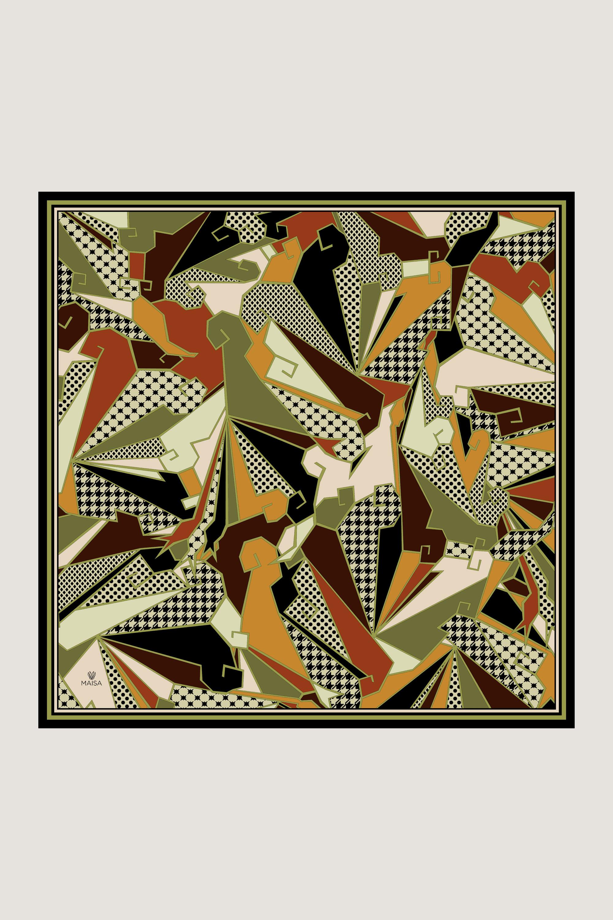PEYDA PAMUK İPEK EŞARP 100*100 CM - YEŞİL