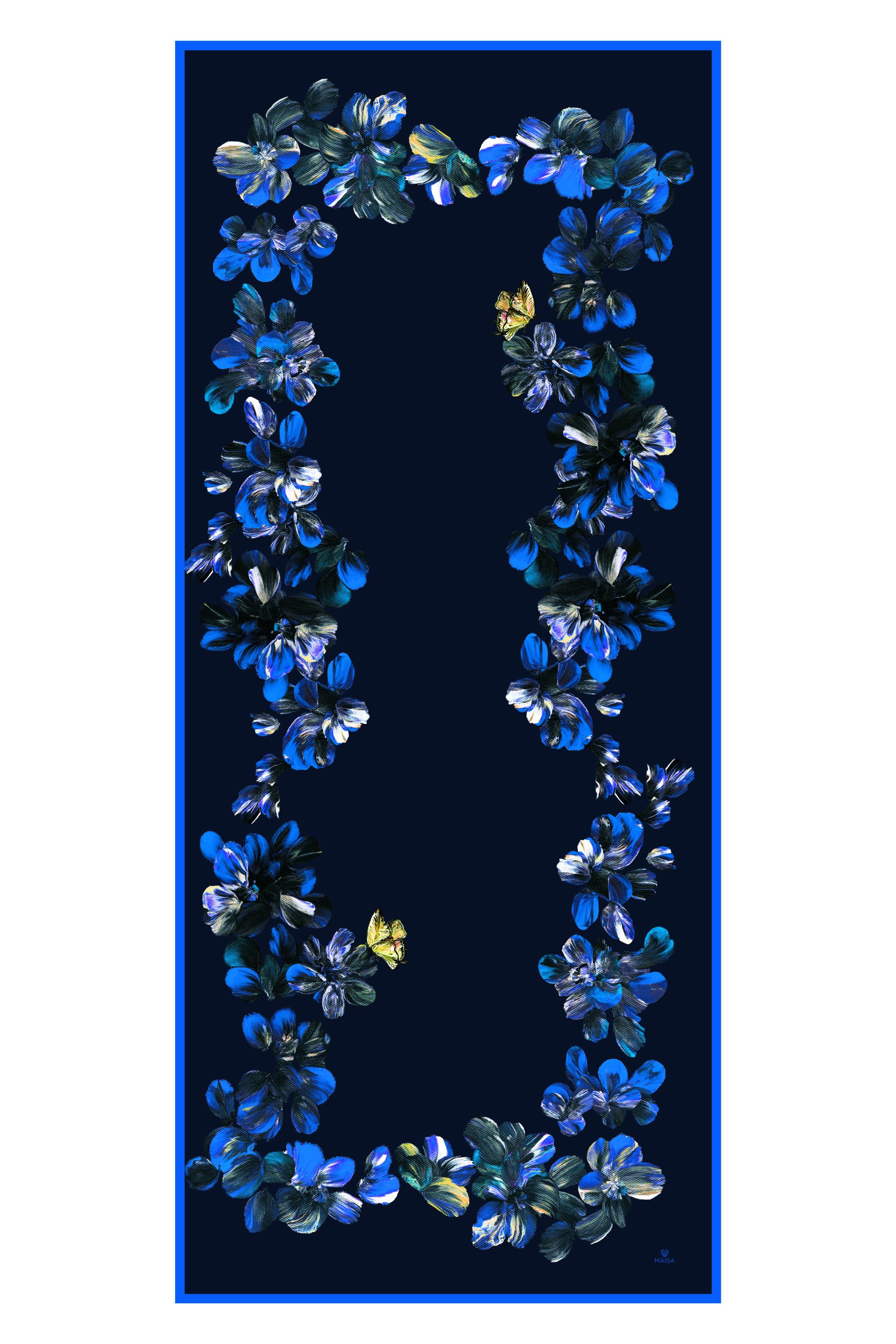 PİLLA MODAL İPEK ŞAL 70*190 - LACİVERT