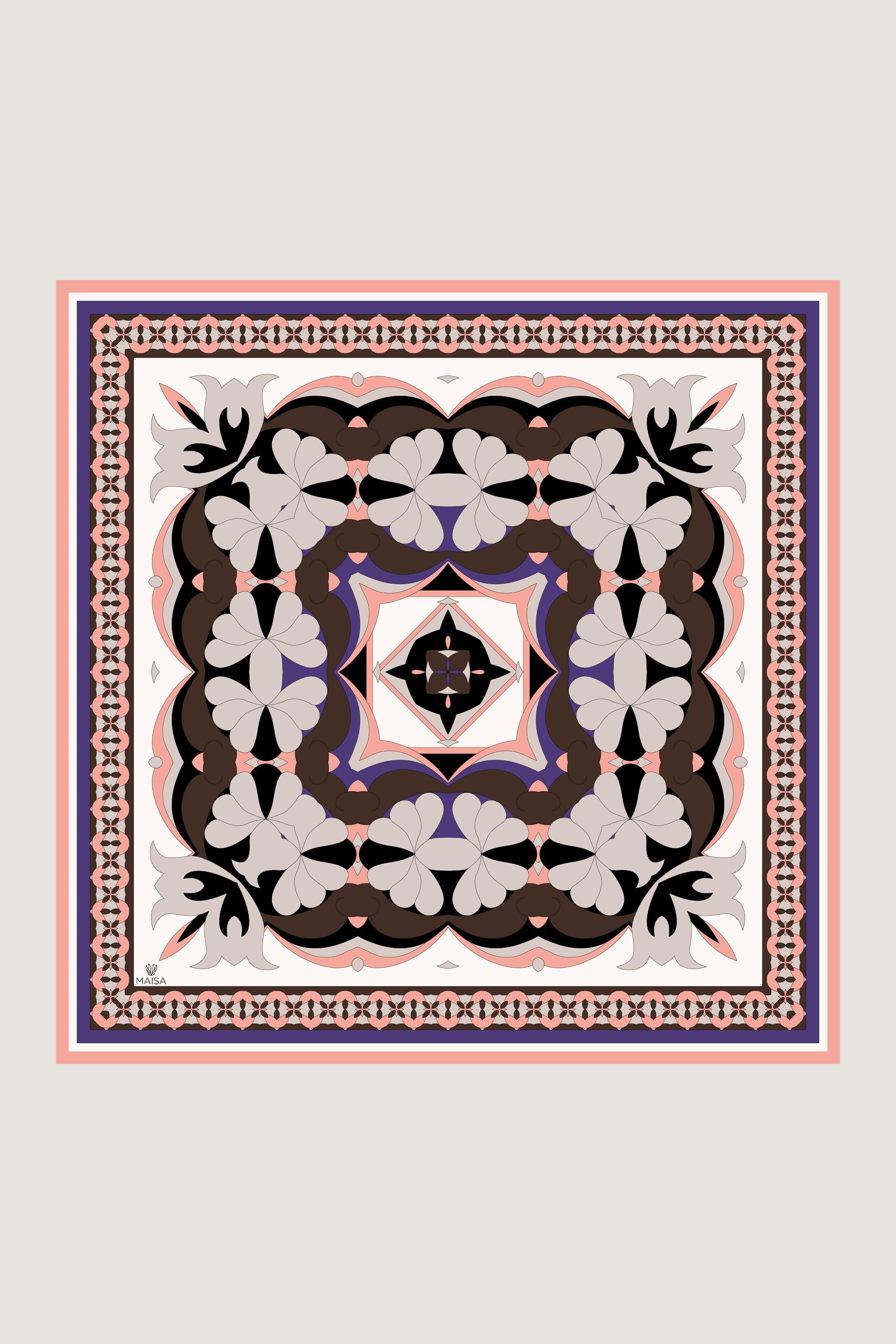 RANA TİVİL İPEK EŞARP 90*90 CM - KAHVERENGİ