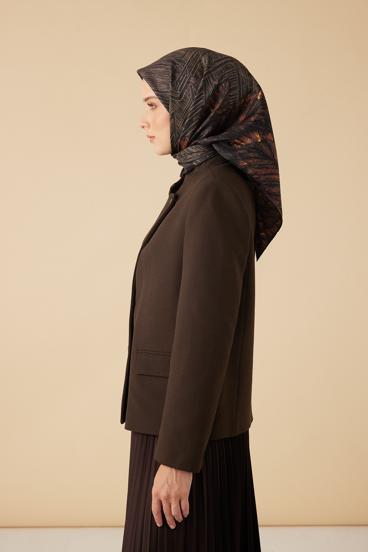 RAVZA MULBERRY İPEK EŞARP 90*90 CM - HAKİ