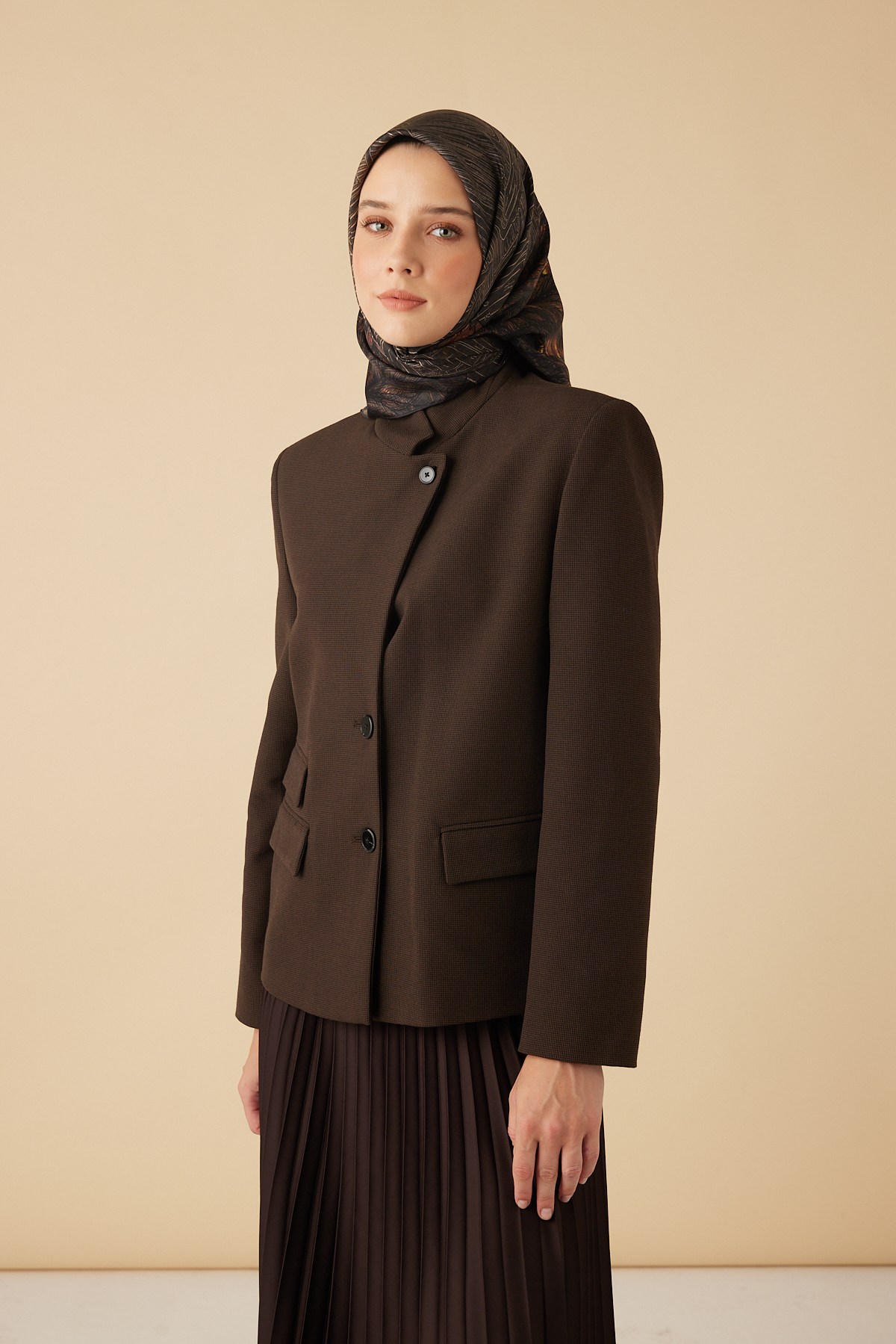 RAVZA MULBERRY İPEK EŞARP 90*90 CM - HAKİ