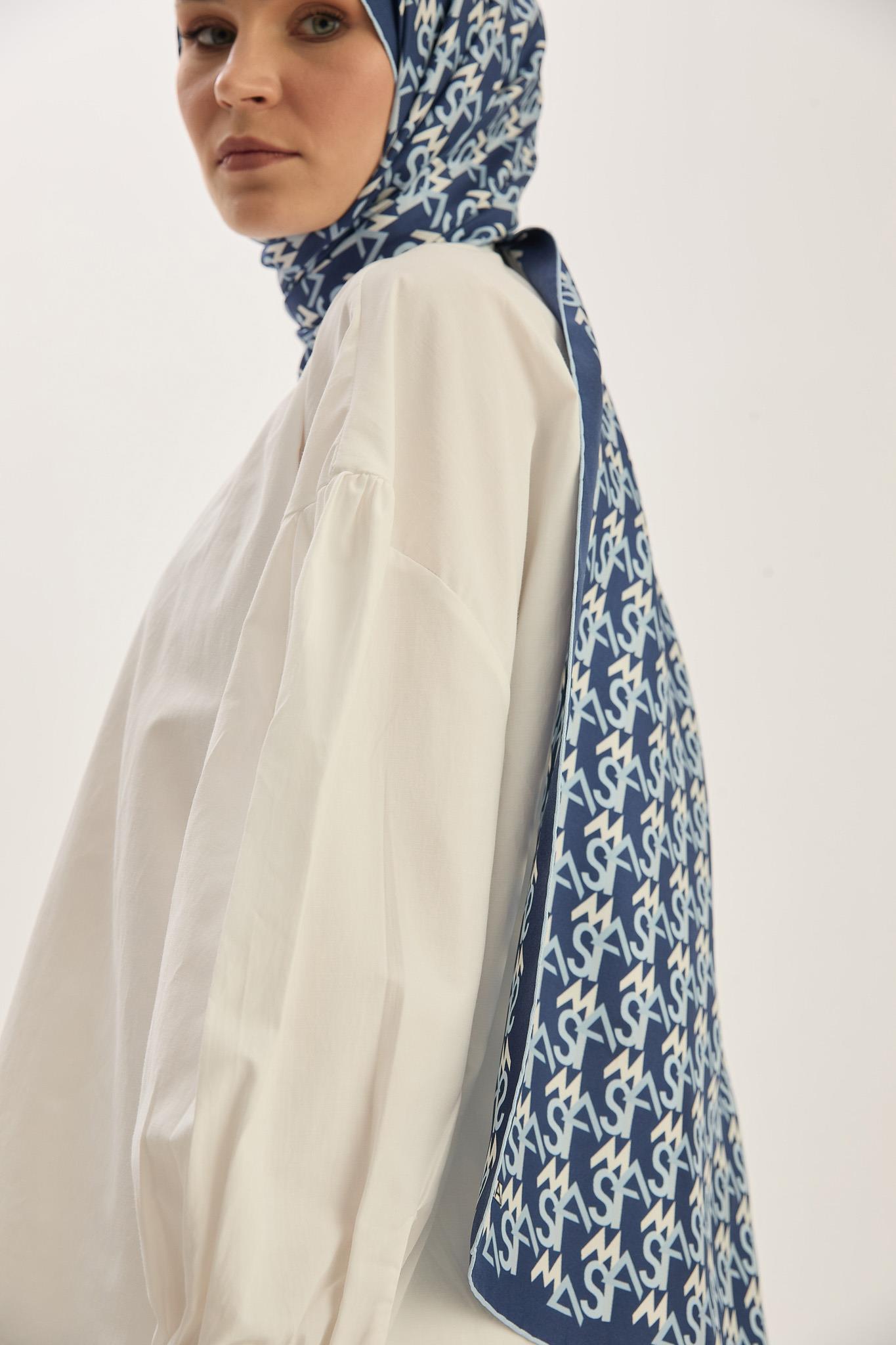 REMZ MULBERRY İPEK ŞAL 70*190 CM - LACİVERT