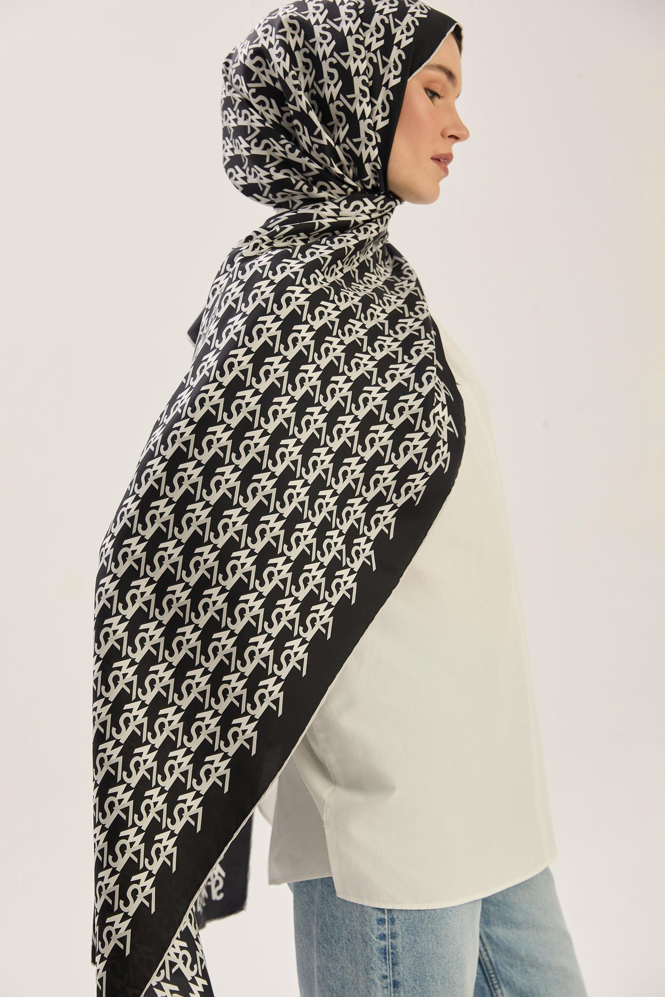 REMZ MULBERRY İPEK ŞAL 70*190 CM - SİYAH