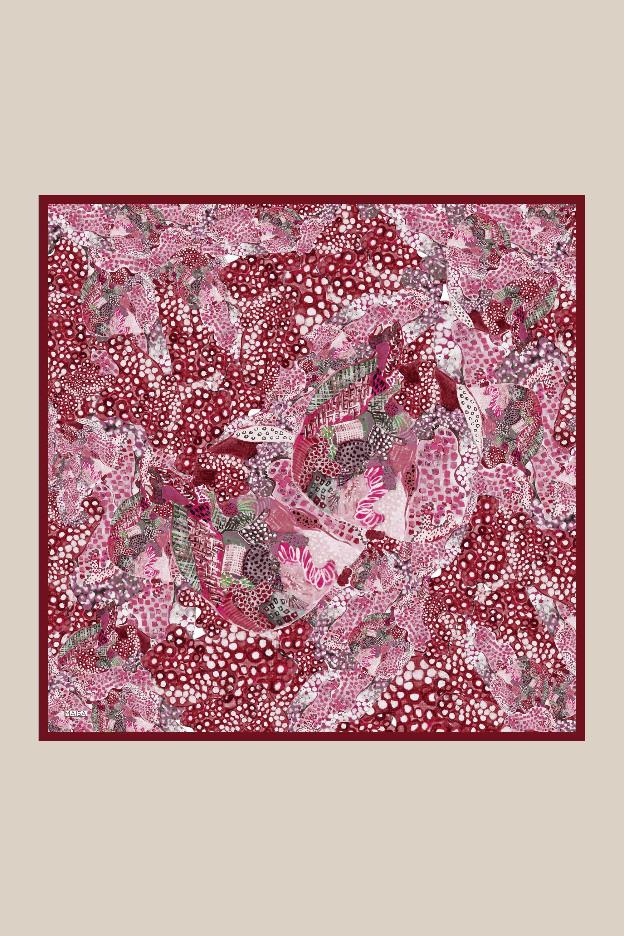RENGİN TİVİL İPEK EŞARP 90*90 CM - FUŞYA