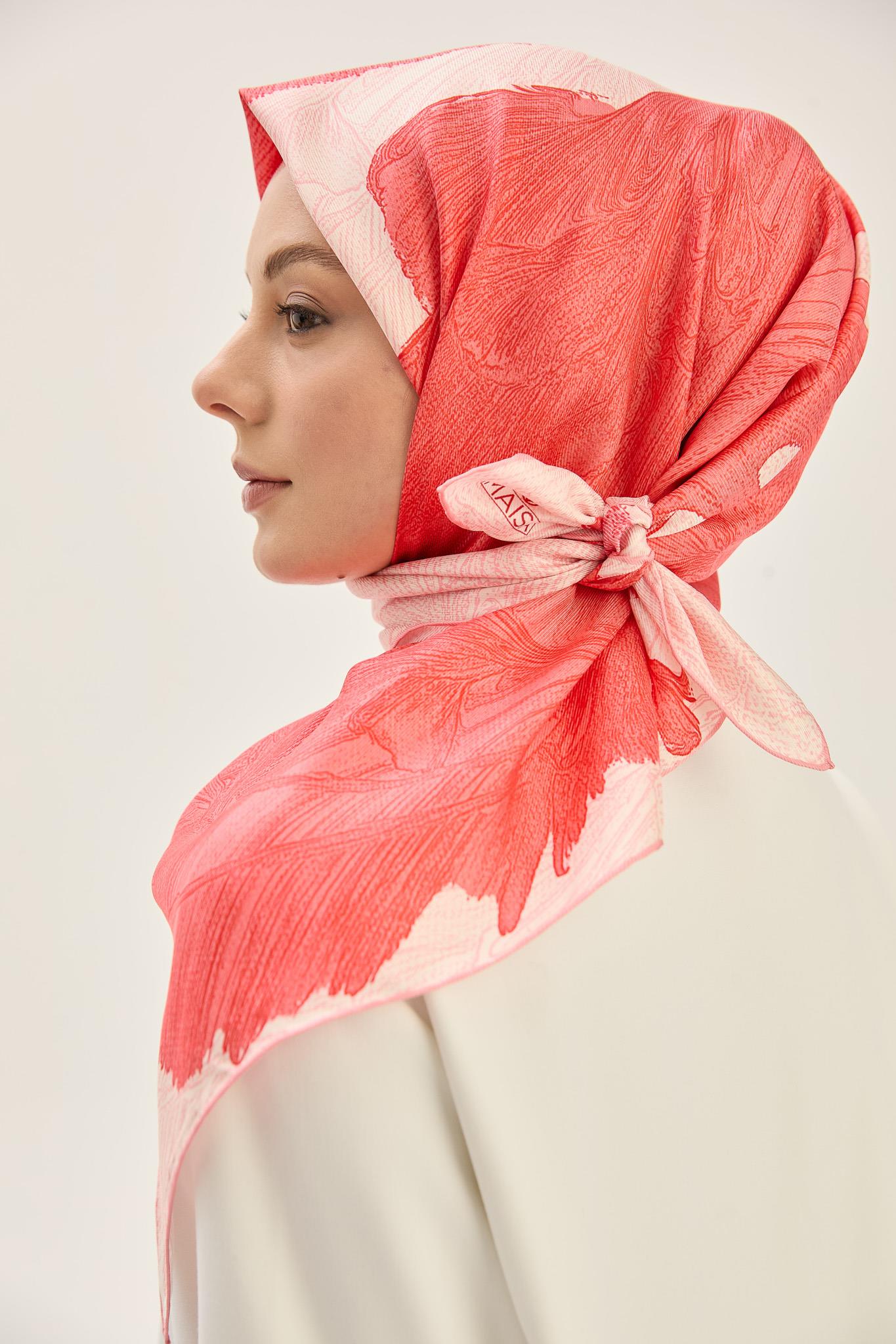 REŞHA MULBERRY İPEK EŞARP 90*90 CM - GÜLKURUSU