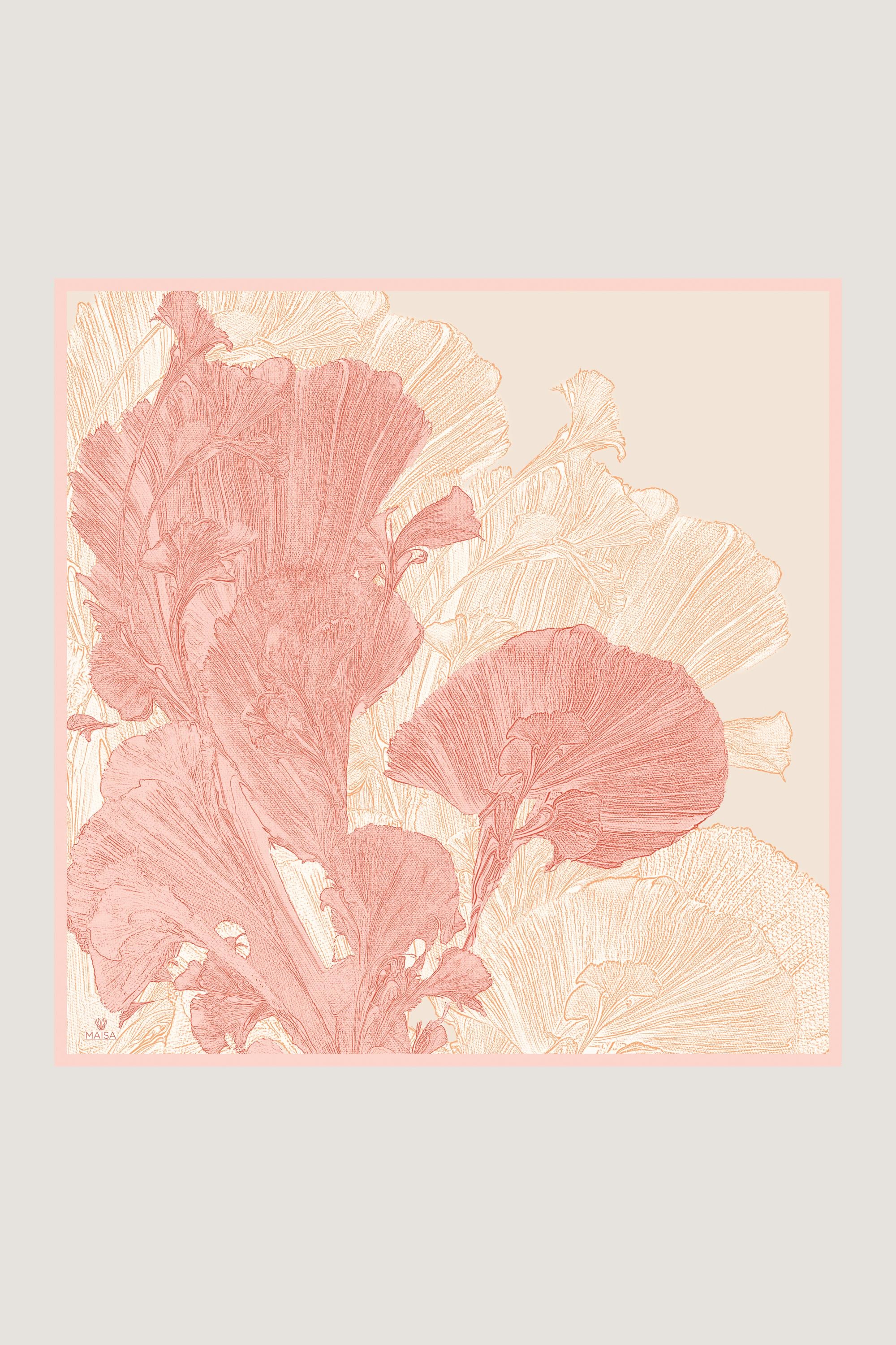 REŞHA MULBERRY İPEK EŞARP 90*90 CM - PUDRA PEMBE