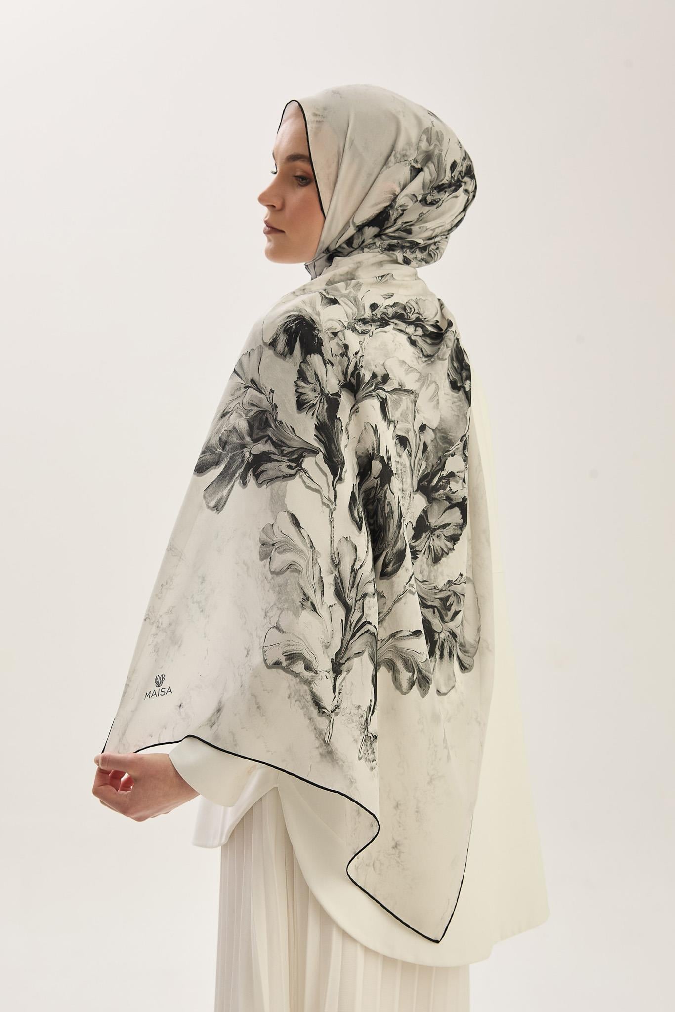 REYYA KREP İPEK ŞAL 70*190 CM - SİYAH